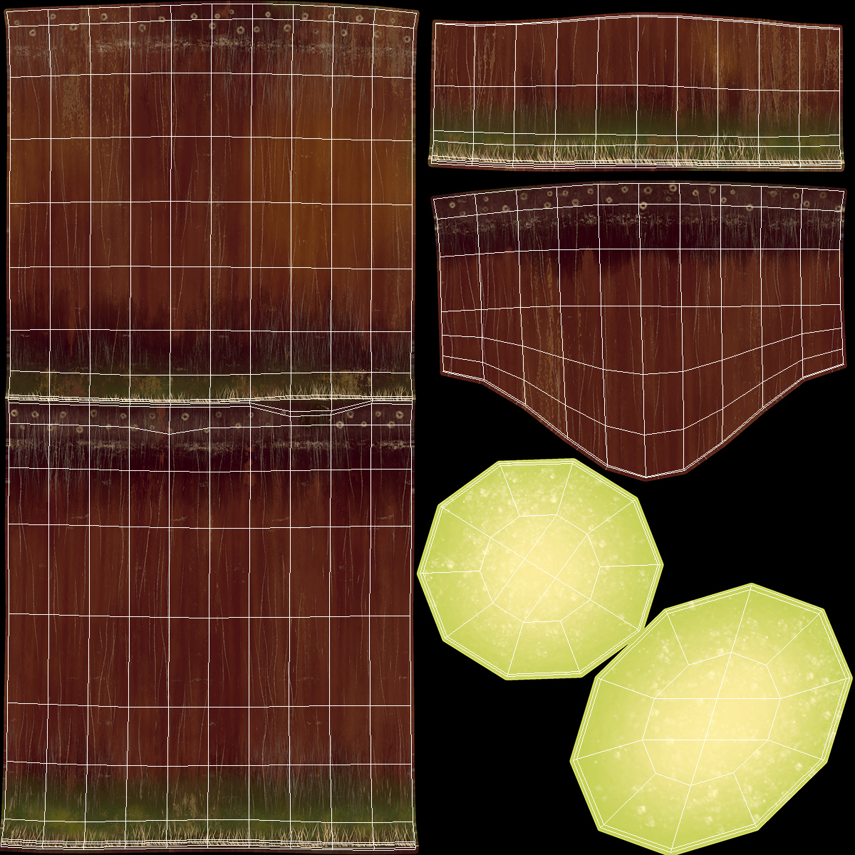 Brown Sugarcane Sticks 3D
