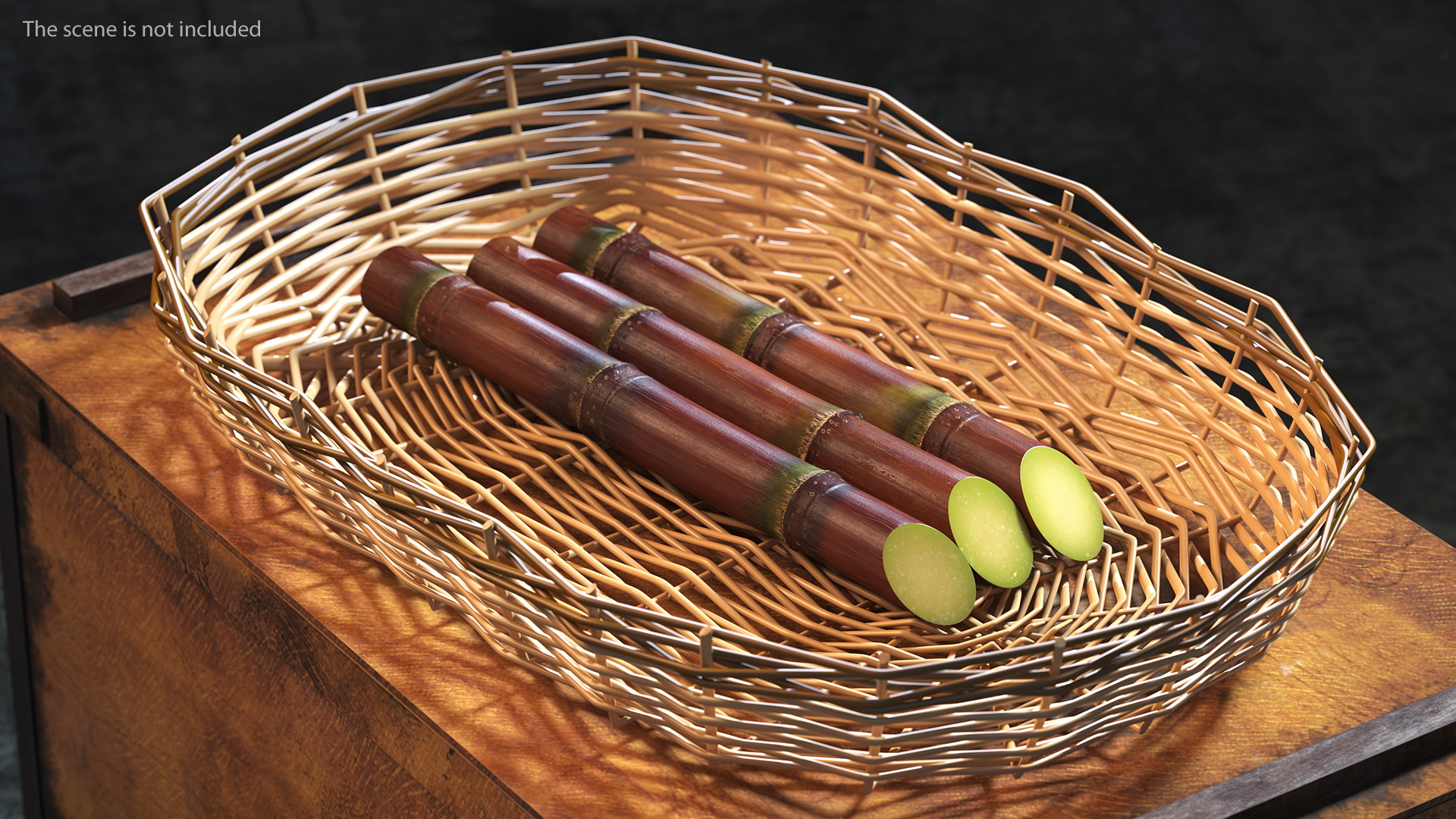 Brown Sugarcane Sticks 3D