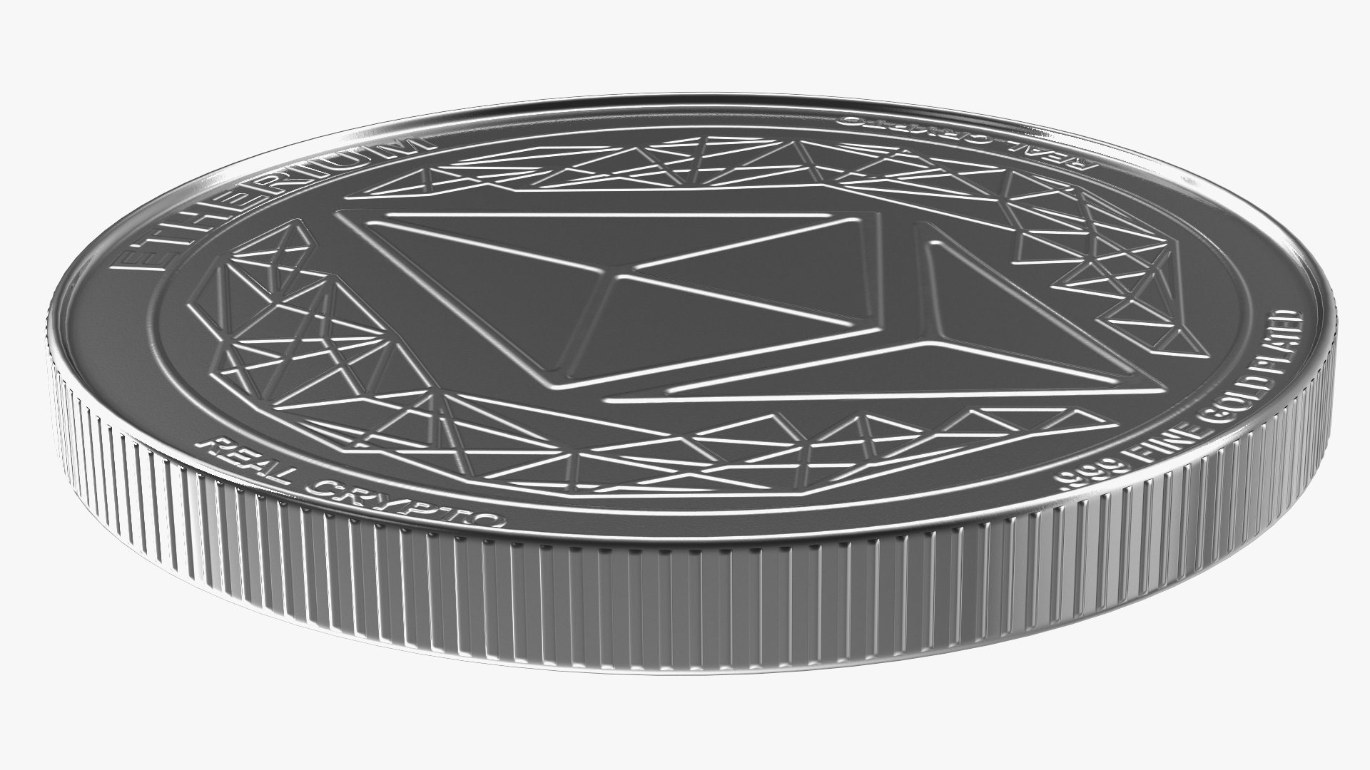 Ethereum ETH Silver Coin 3D model