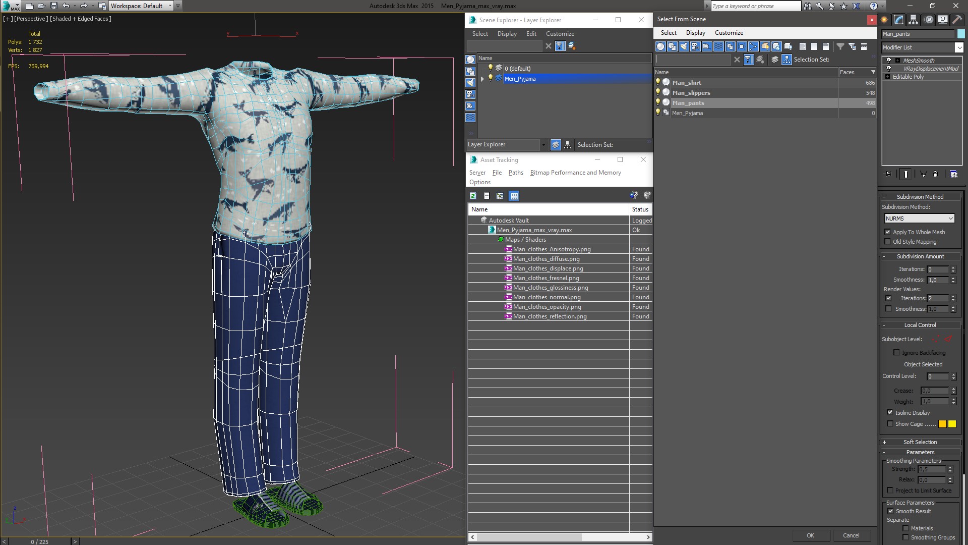 3D model Men Pyjama