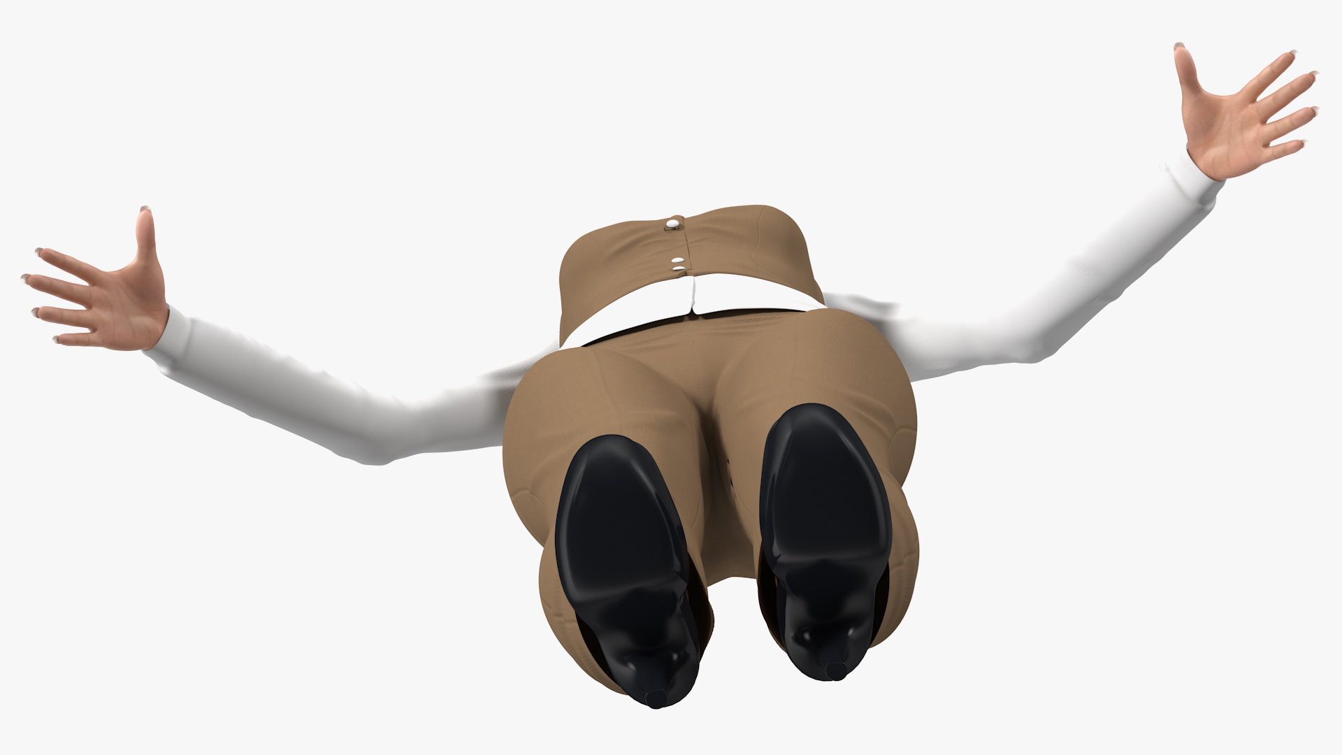 3D Light Skin Business Style Woman T Pose model
