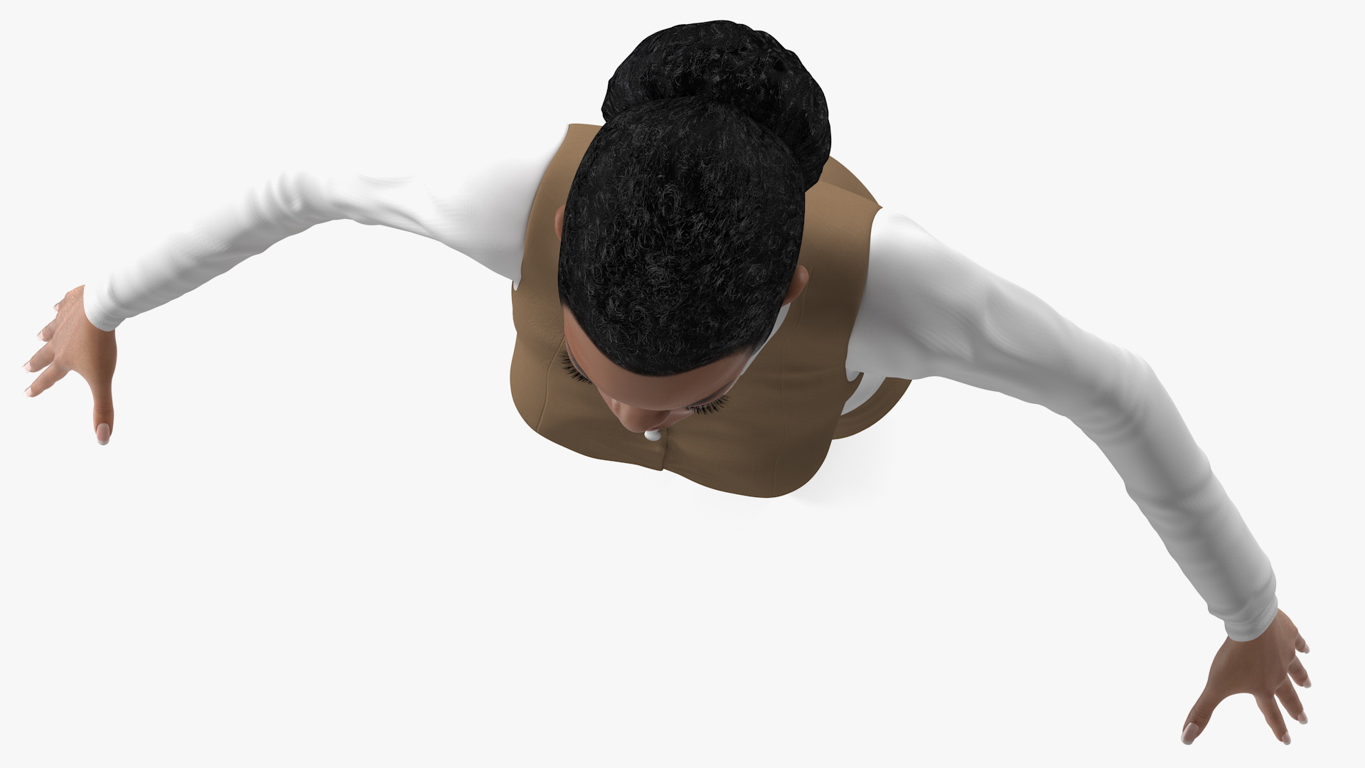 3D Light Skin Business Style Woman T Pose model