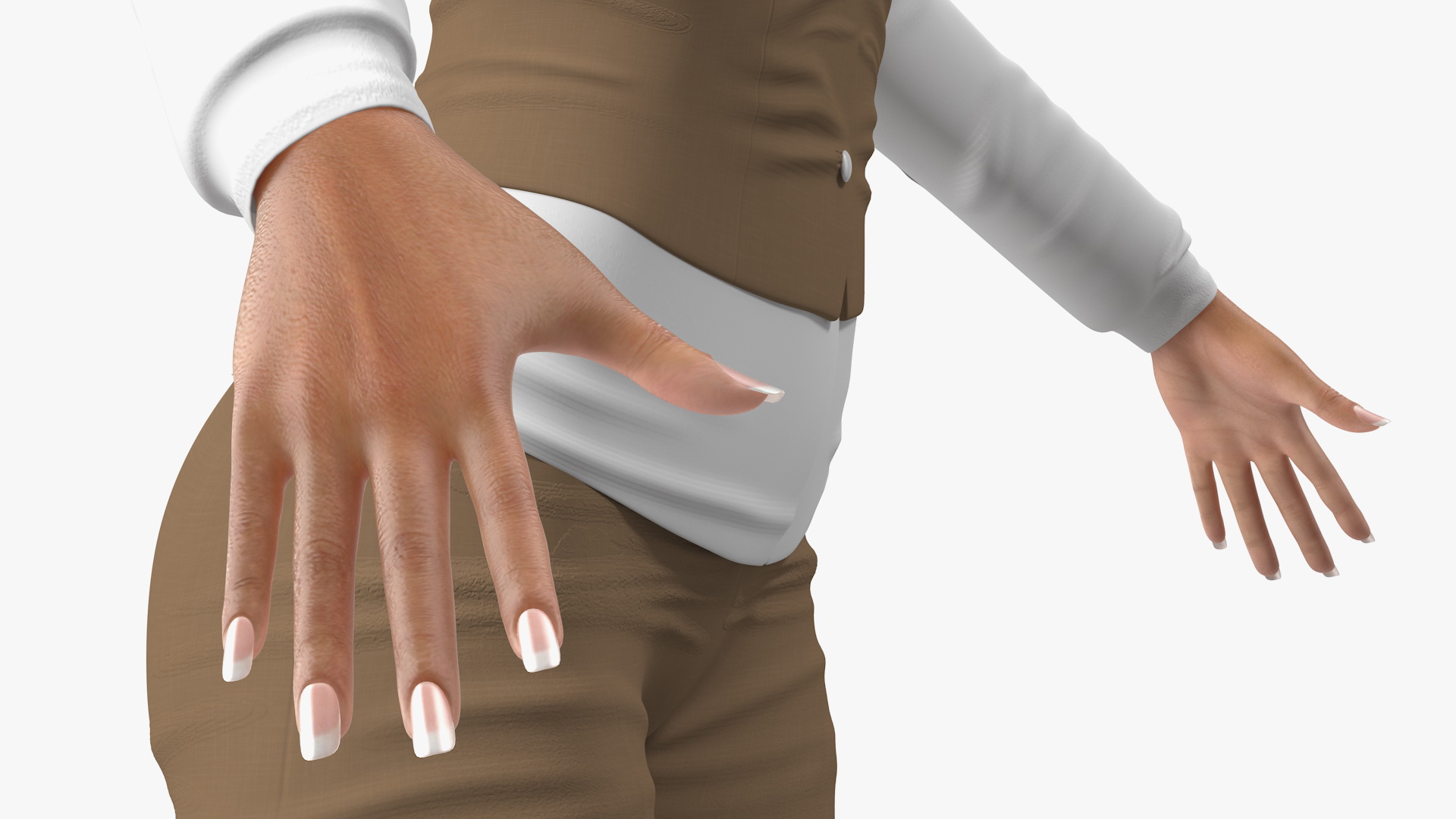 3D Light Skin Business Style Woman T Pose model