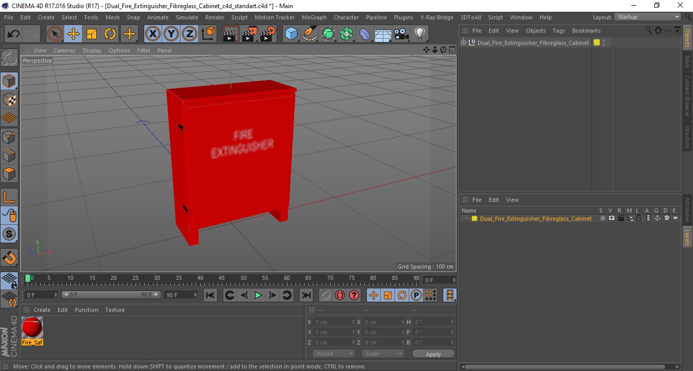 3D Dual Fire Extinguisher Fibreglass Cabinet