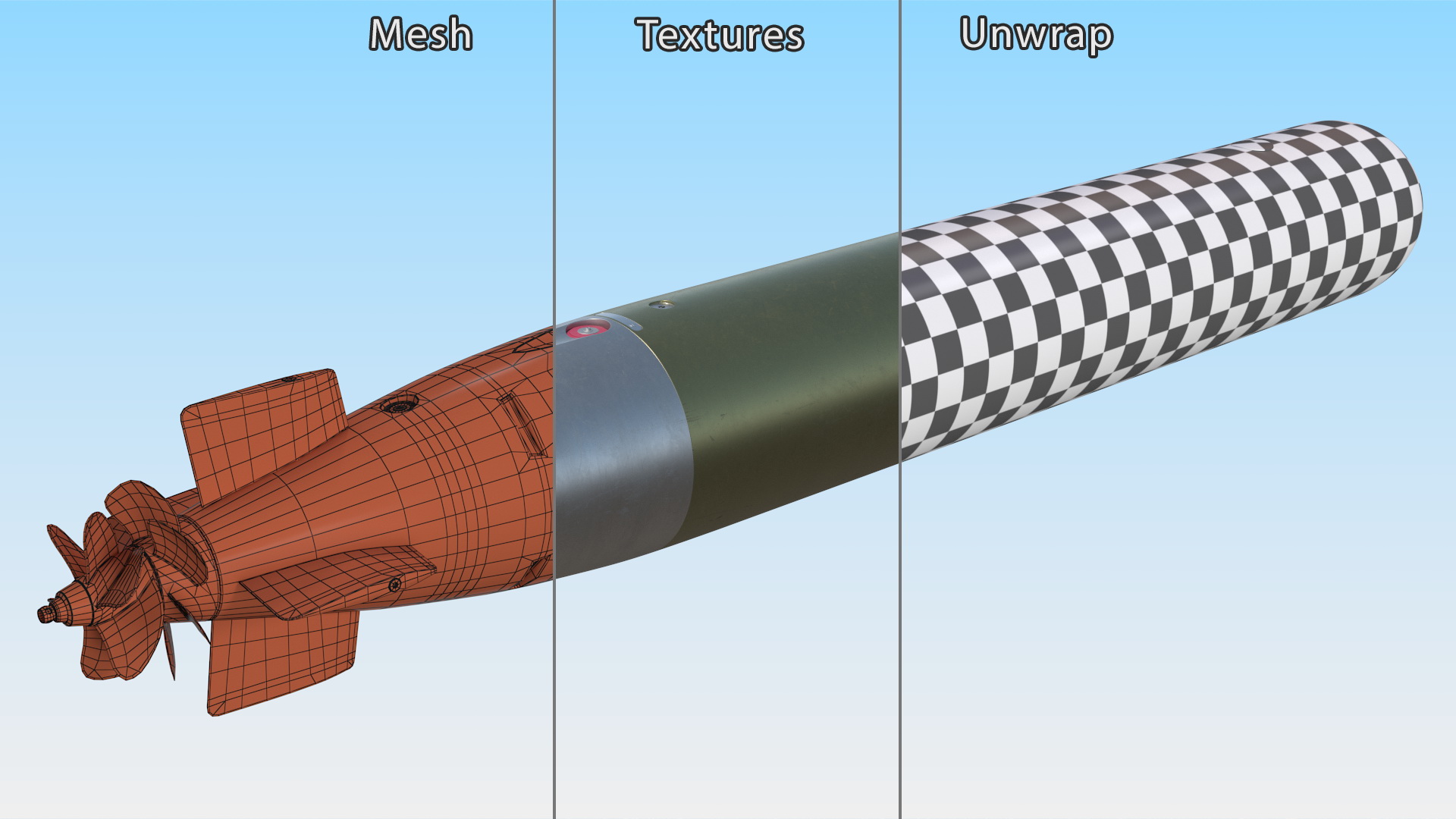 Mark 46 Torpedo 324mm Caliber 3D model