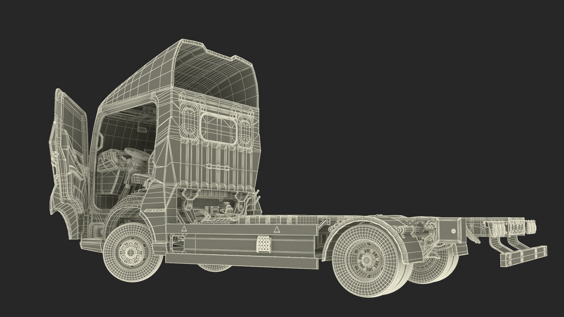 Truck BYD ETM6 Chassis Blue Rigged 3D model
