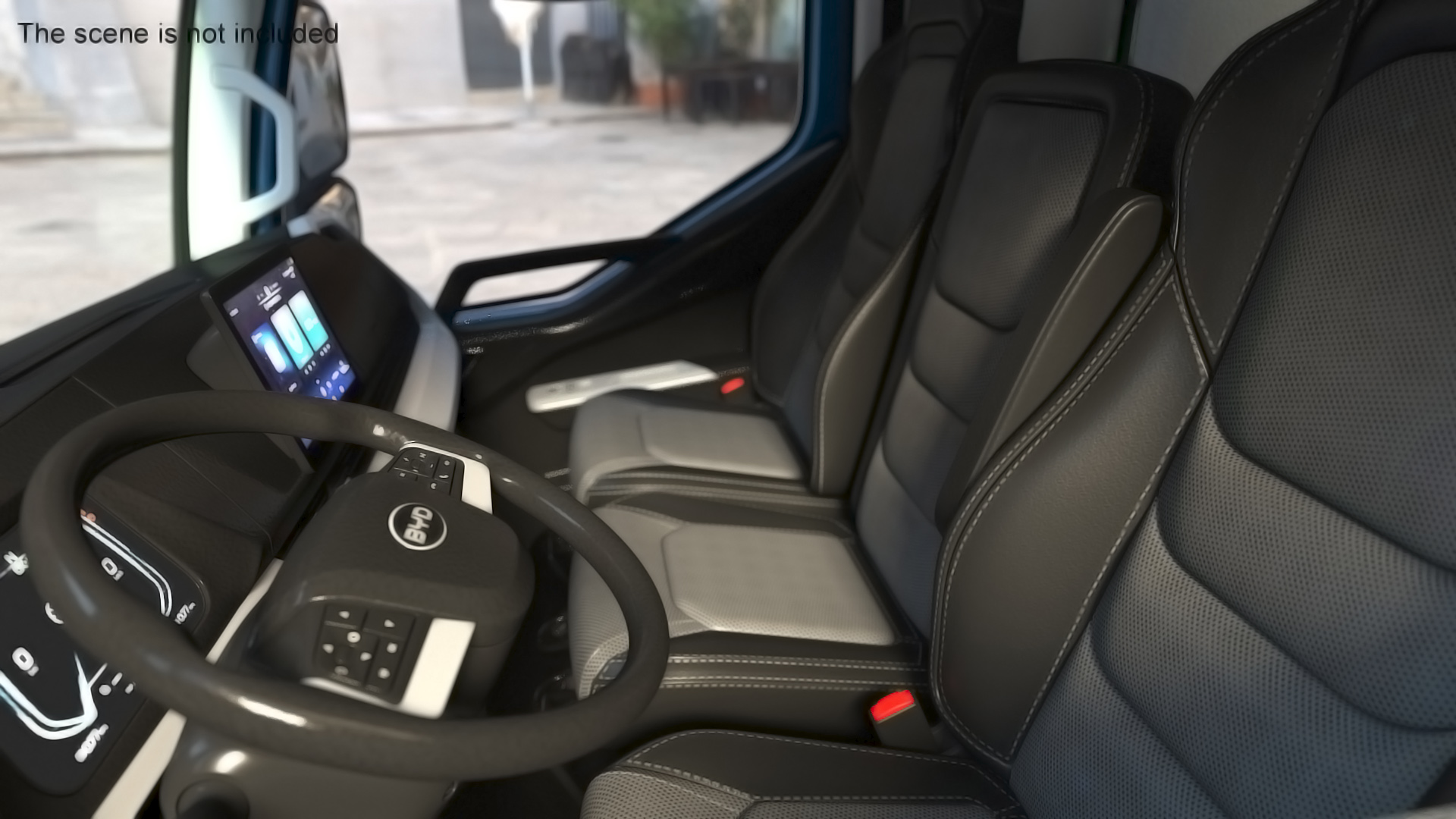 Truck BYD ETM6 Chassis Blue Rigged 3D model