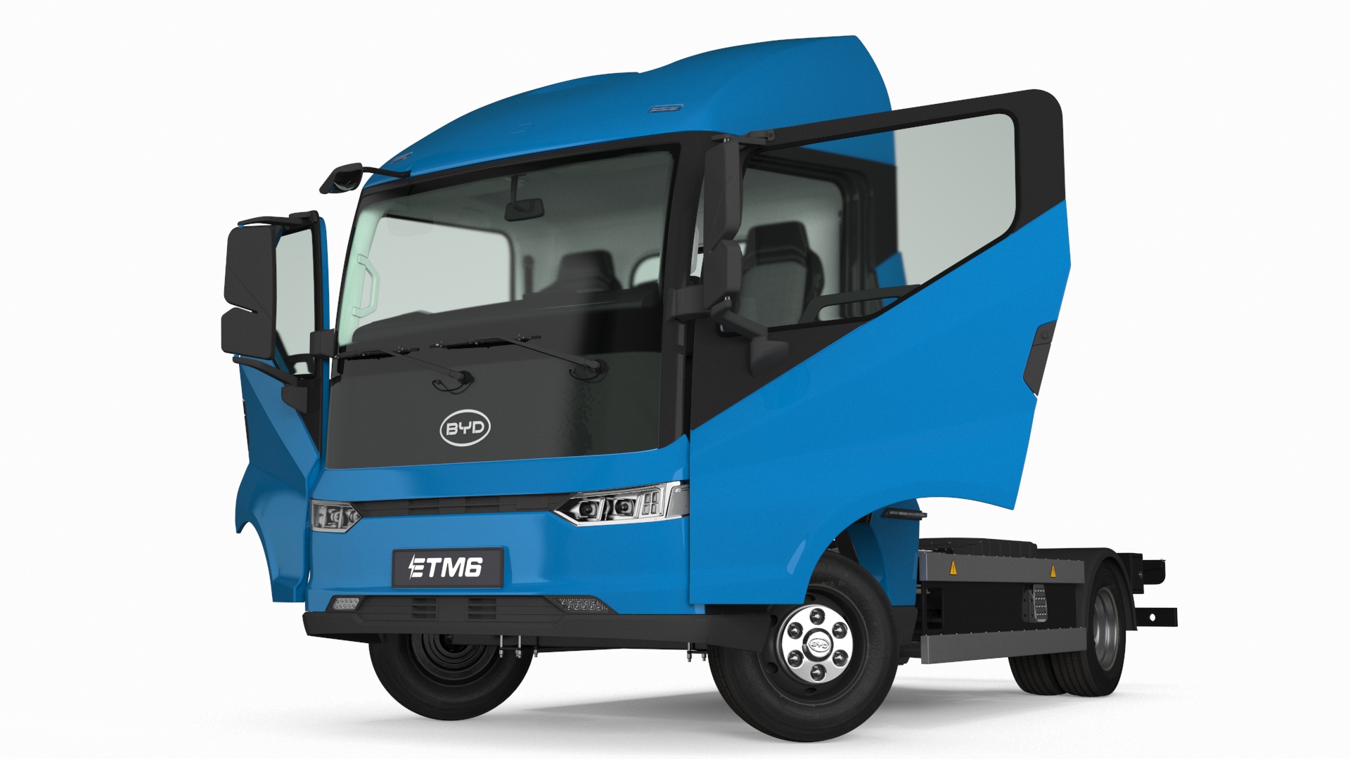Truck BYD ETM6 Chassis Blue Rigged 3D model