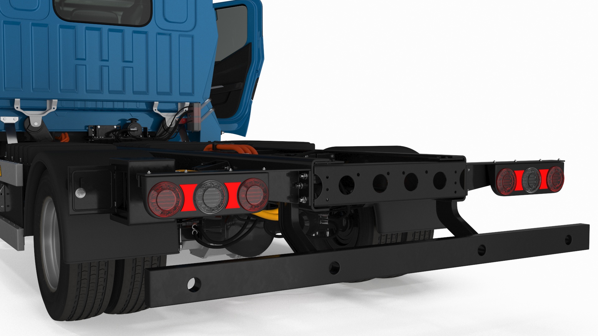 Truck BYD ETM6 Chassis Blue Rigged 3D model