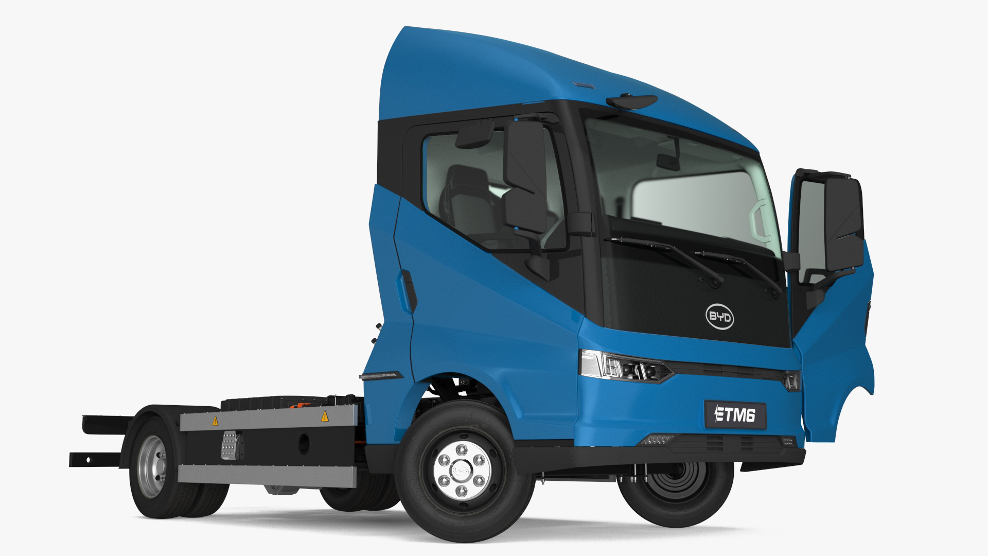 Truck BYD ETM6 Chassis Blue Rigged 3D model