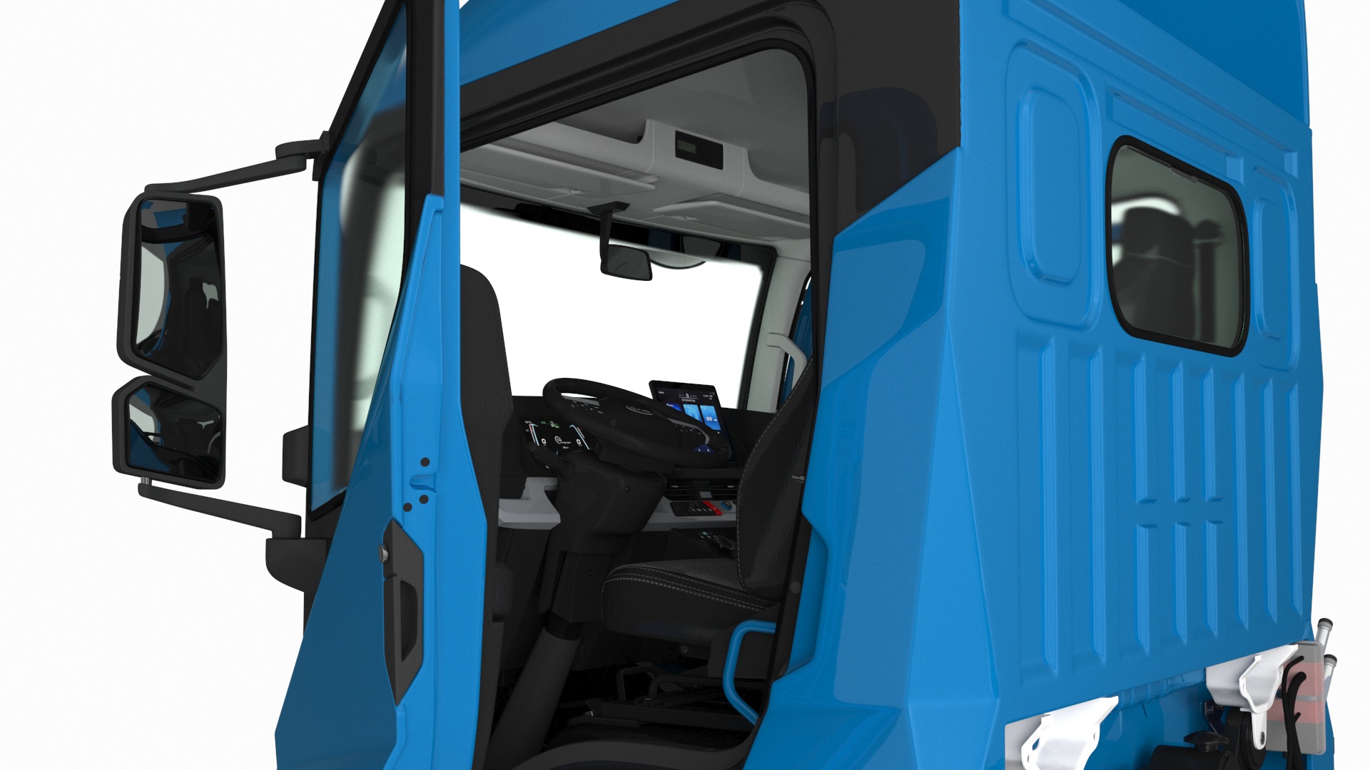 Truck BYD ETM6 Chassis Blue Rigged 3D model