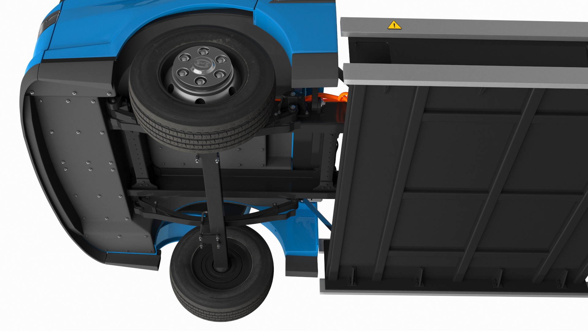 Truck BYD ETM6 Chassis Blue Rigged 3D model