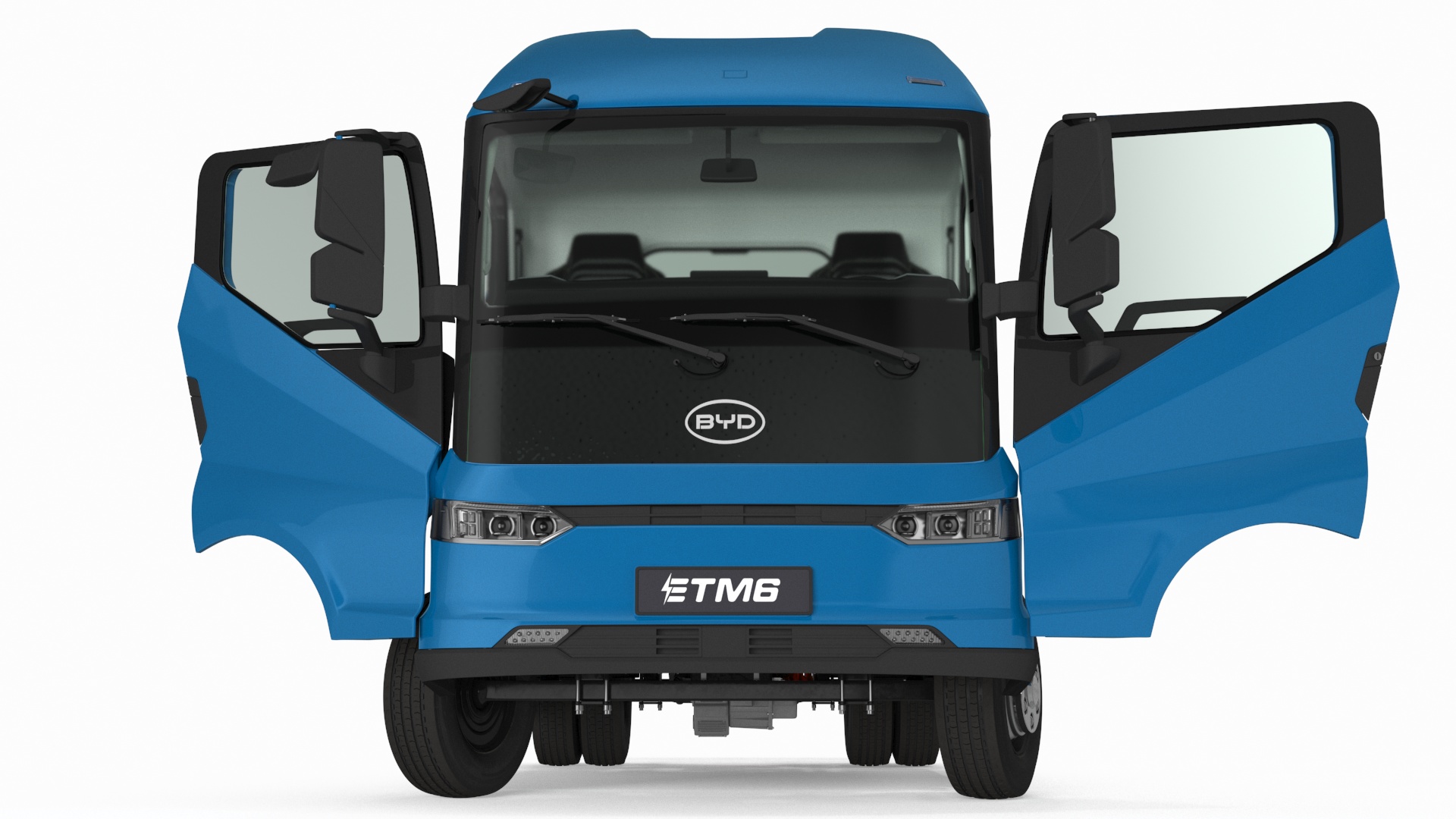 Truck BYD ETM6 Chassis Blue Rigged 3D model