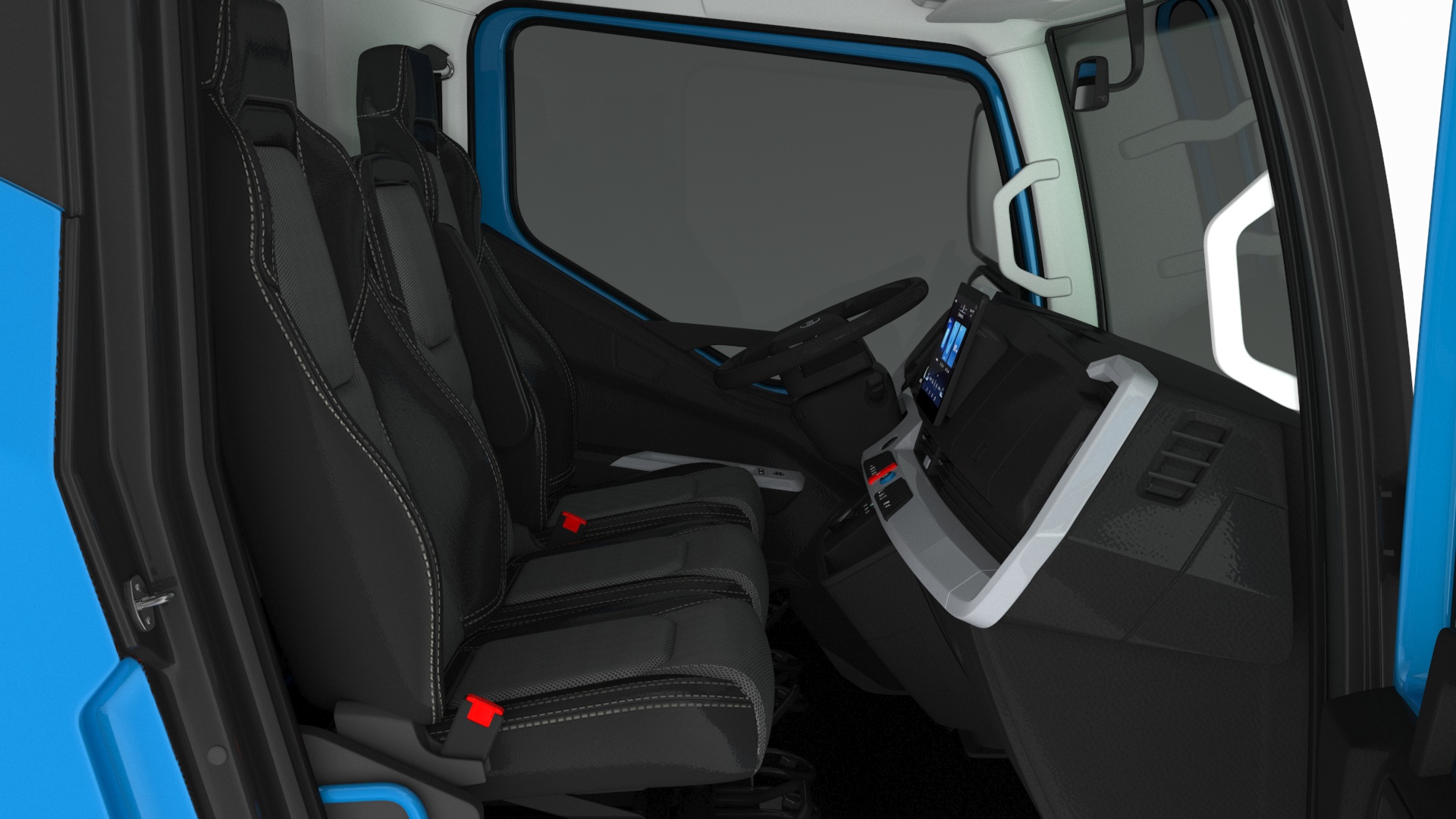 Truck BYD ETM6 Chassis Blue Rigged 3D model