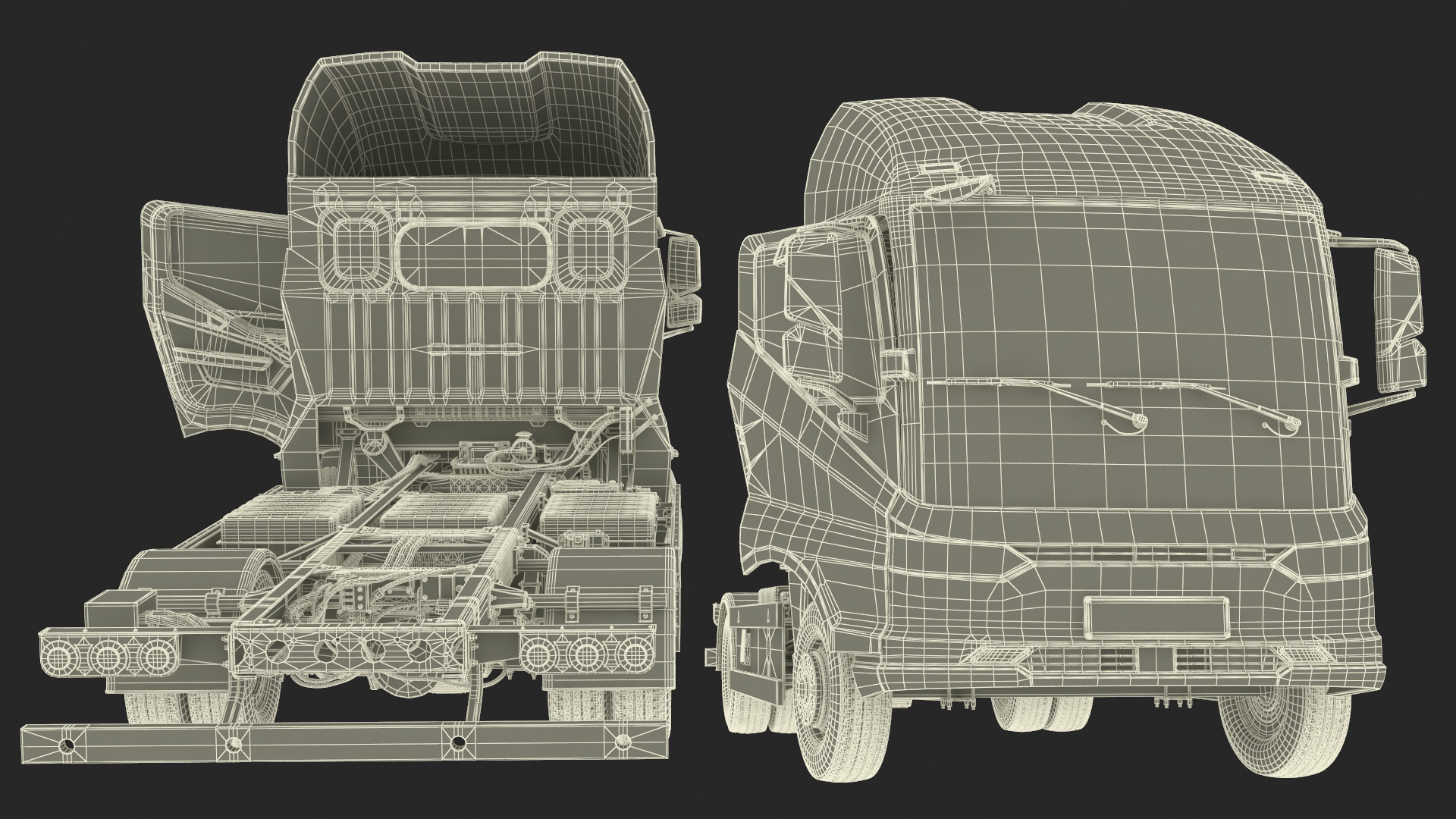 Truck BYD ETM6 Chassis Blue Rigged 3D model