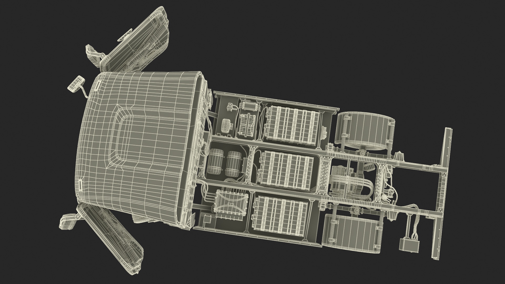 Truck BYD ETM6 Chassis Blue Rigged 3D model