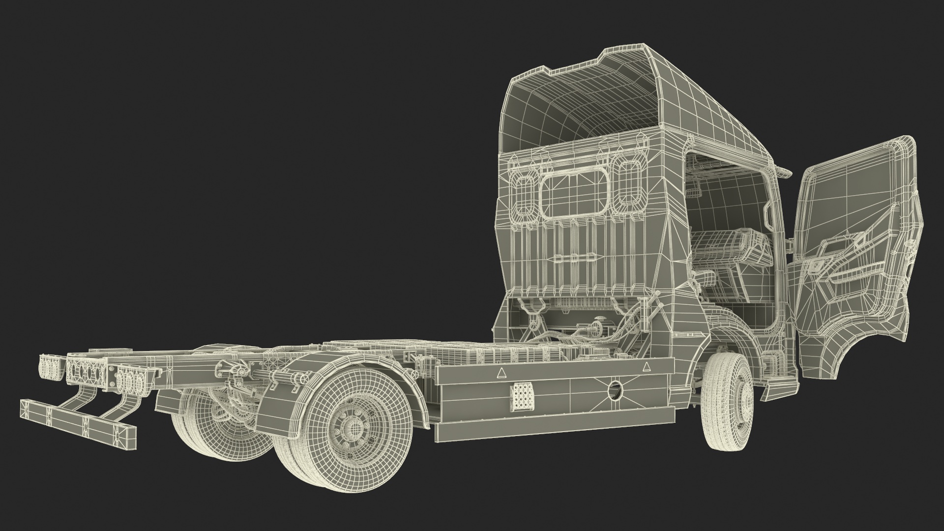 Truck BYD ETM6 Chassis Blue Rigged 3D model