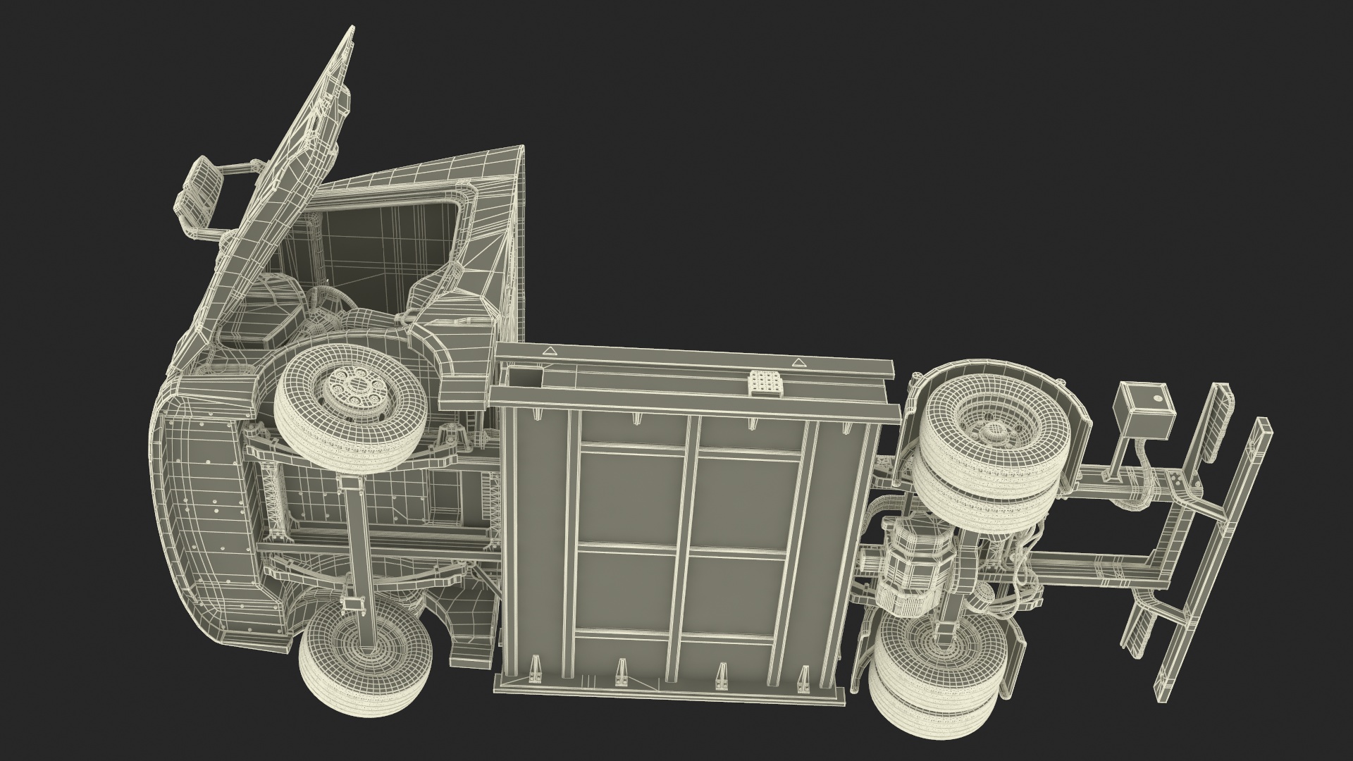 Truck BYD ETM6 Chassis Blue Rigged 3D model