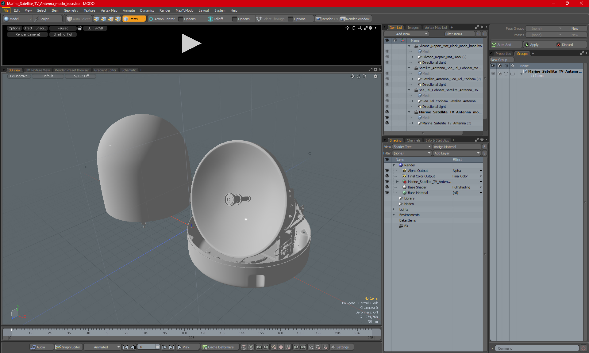 Marine Satellite TV Antenna 3D