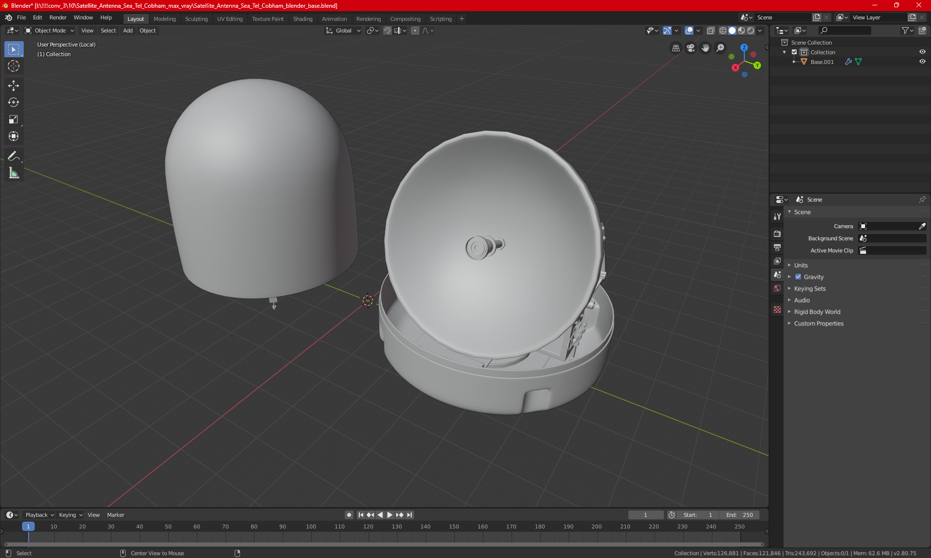 Marine Satellite TV Antenna 3D