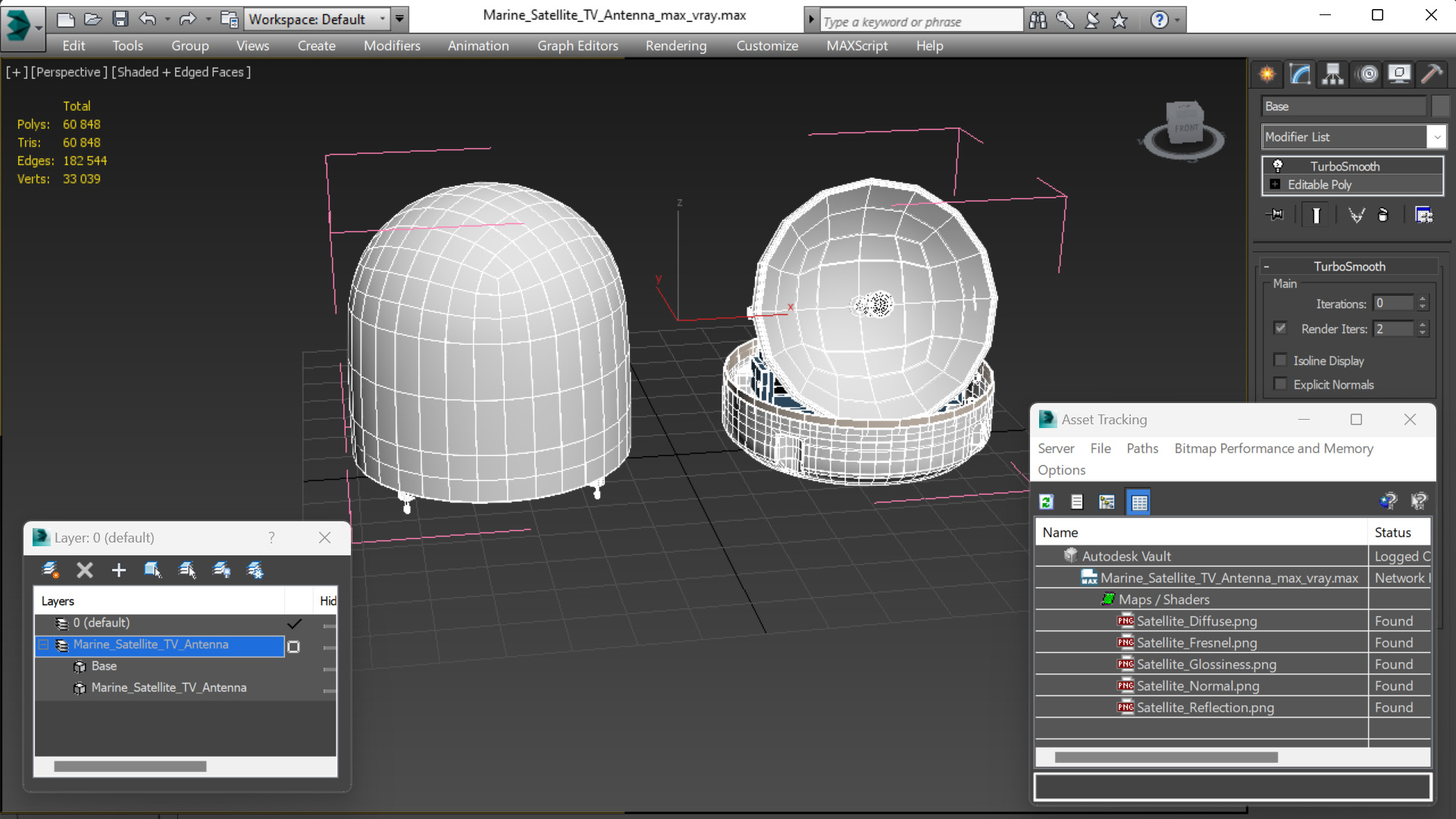 Marine Satellite TV Antenna 3D