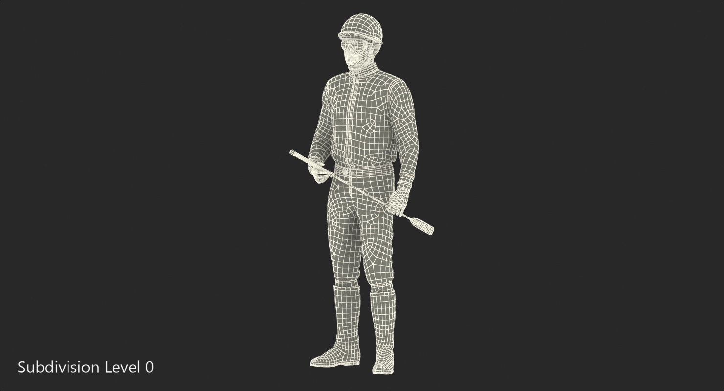 3D Horse Racing Jockey Standing Pose model