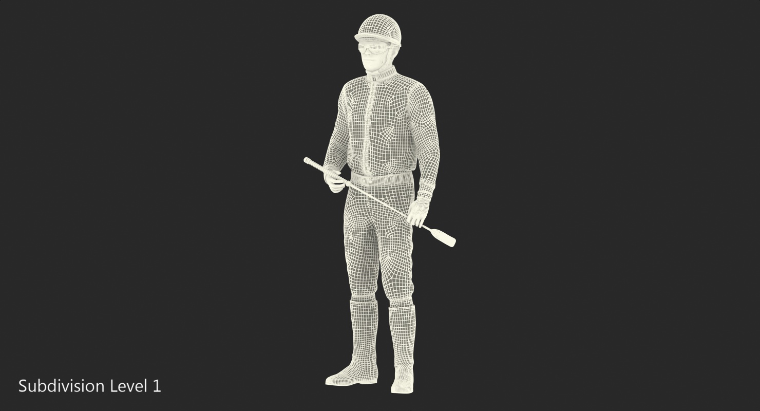 3D Horse Racing Jockey Standing Pose model