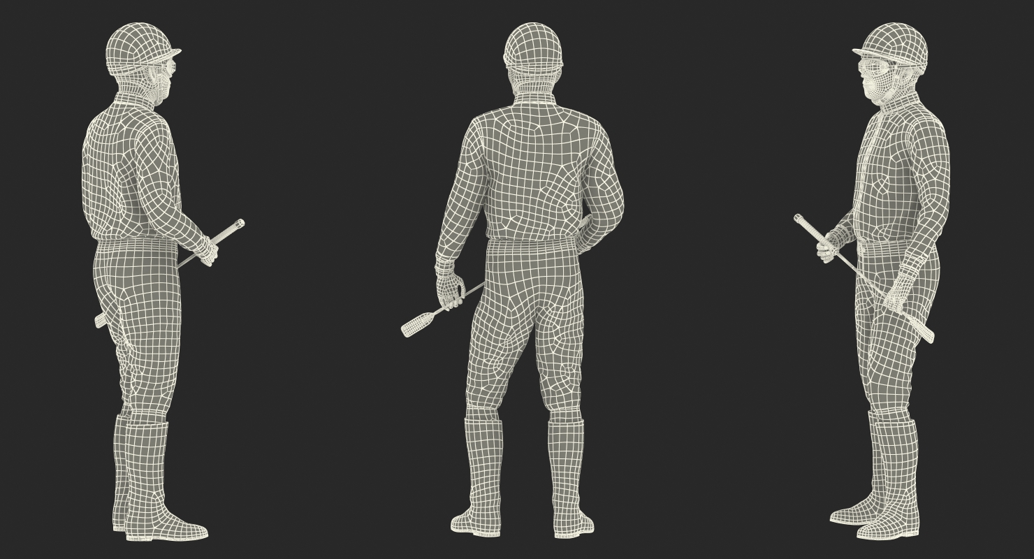 3D Horse Racing Jockey Standing Pose model