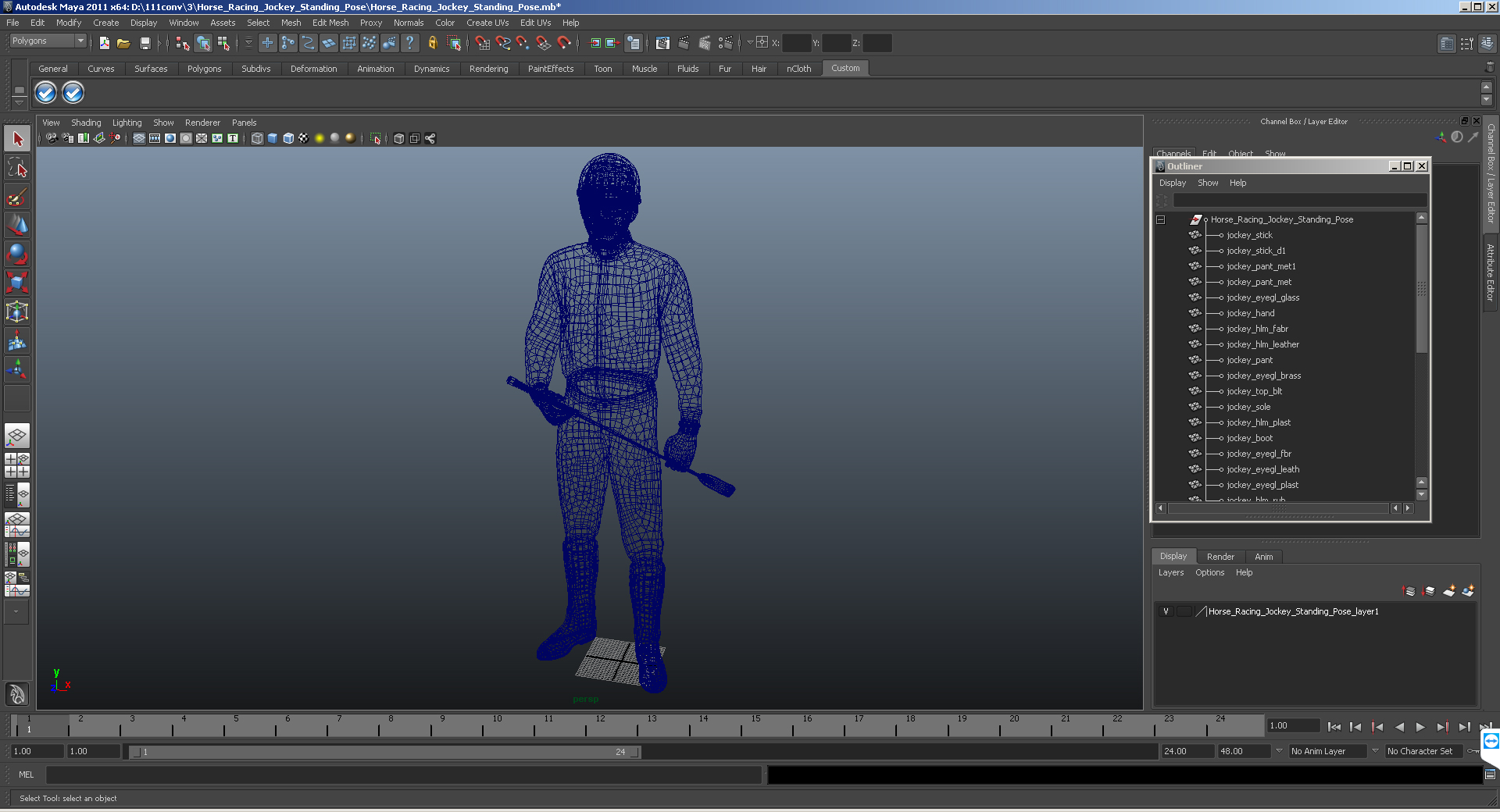 3D Horse Racing Jockey Standing Pose model