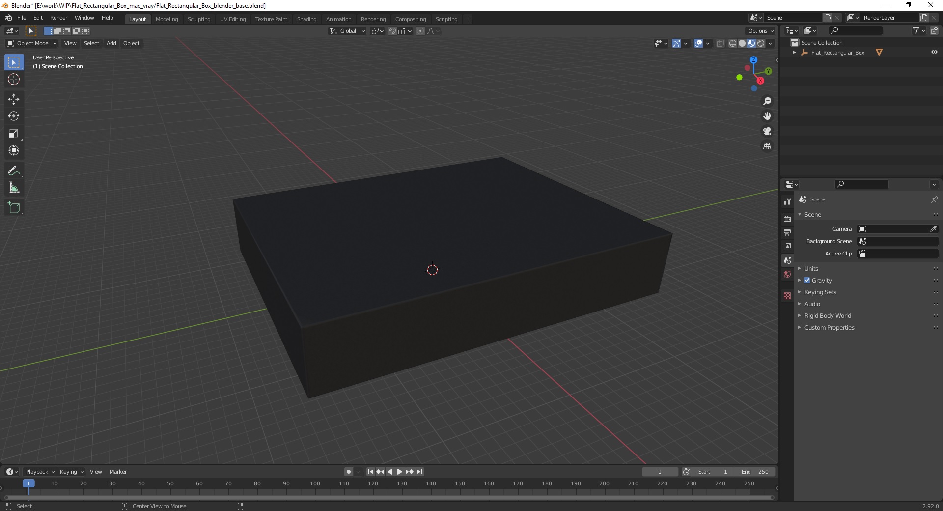 3D model Flat Rectangular Box