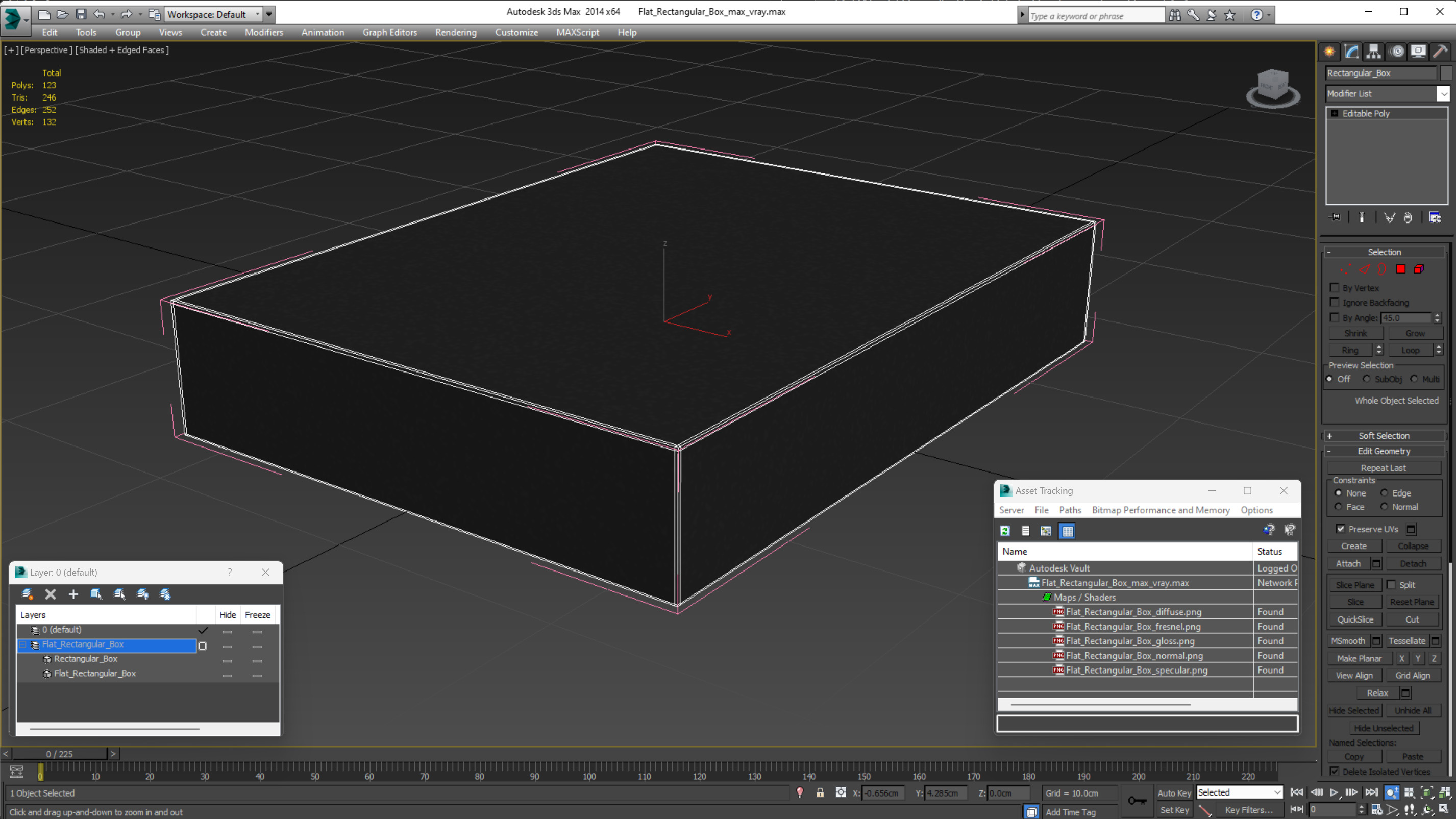 3D model Flat Rectangular Box