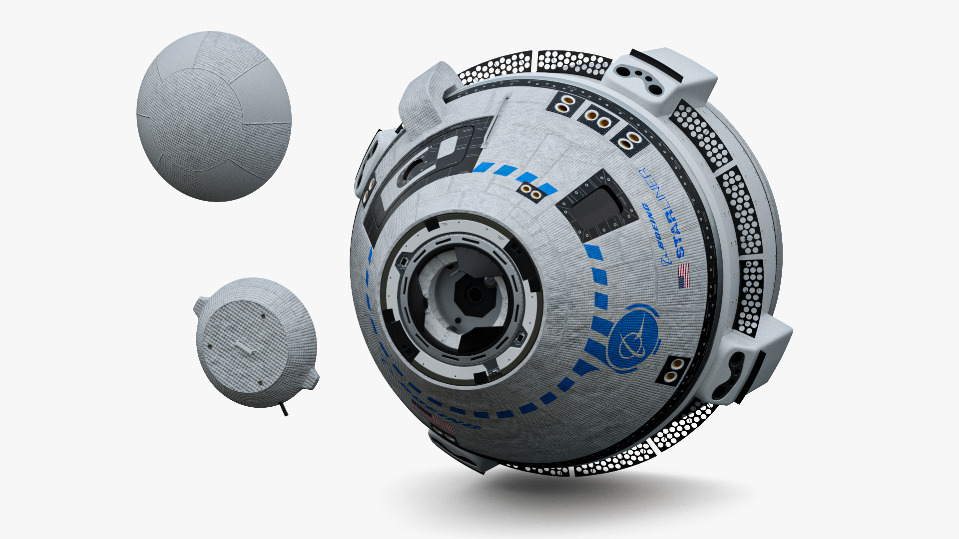 3D model Boeing Starliner Spacecraft with Open Airlock