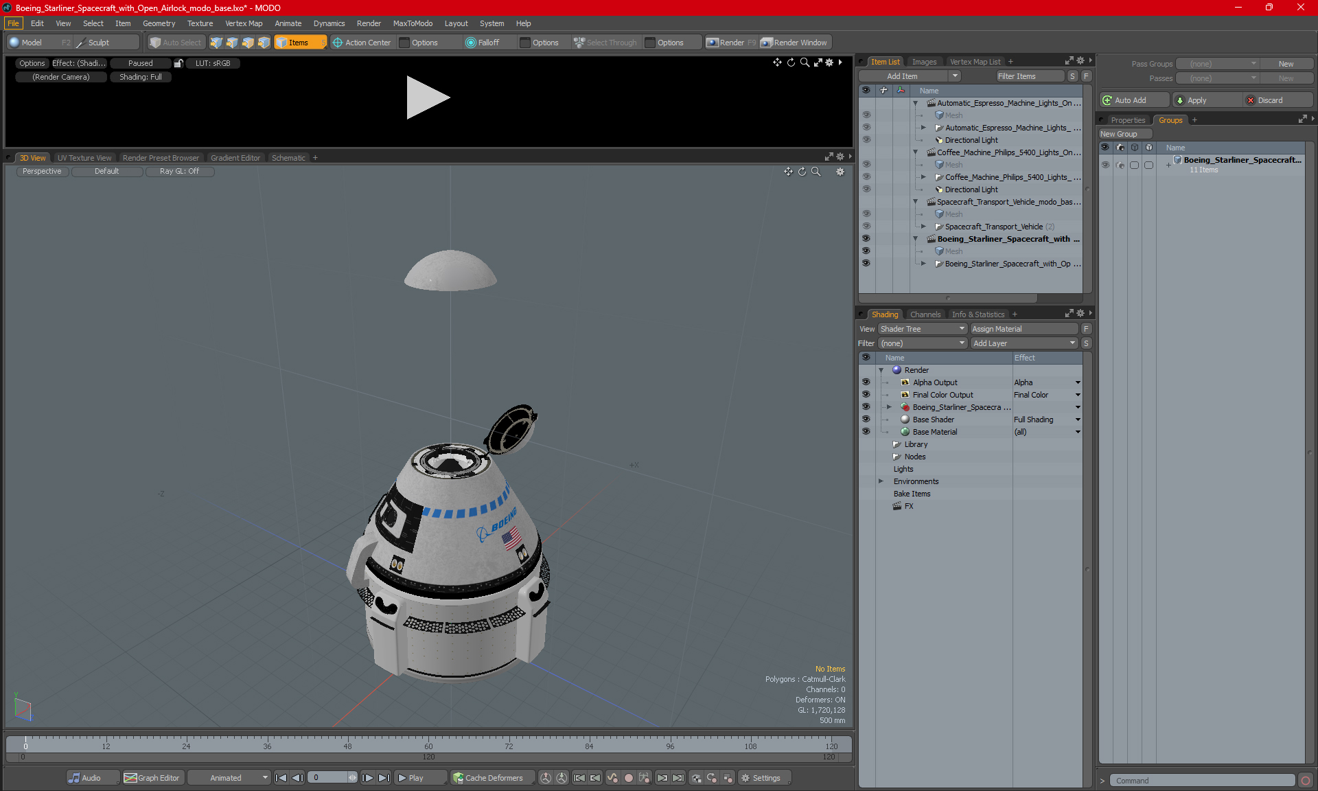 3D model Boeing Starliner Spacecraft with Open Airlock