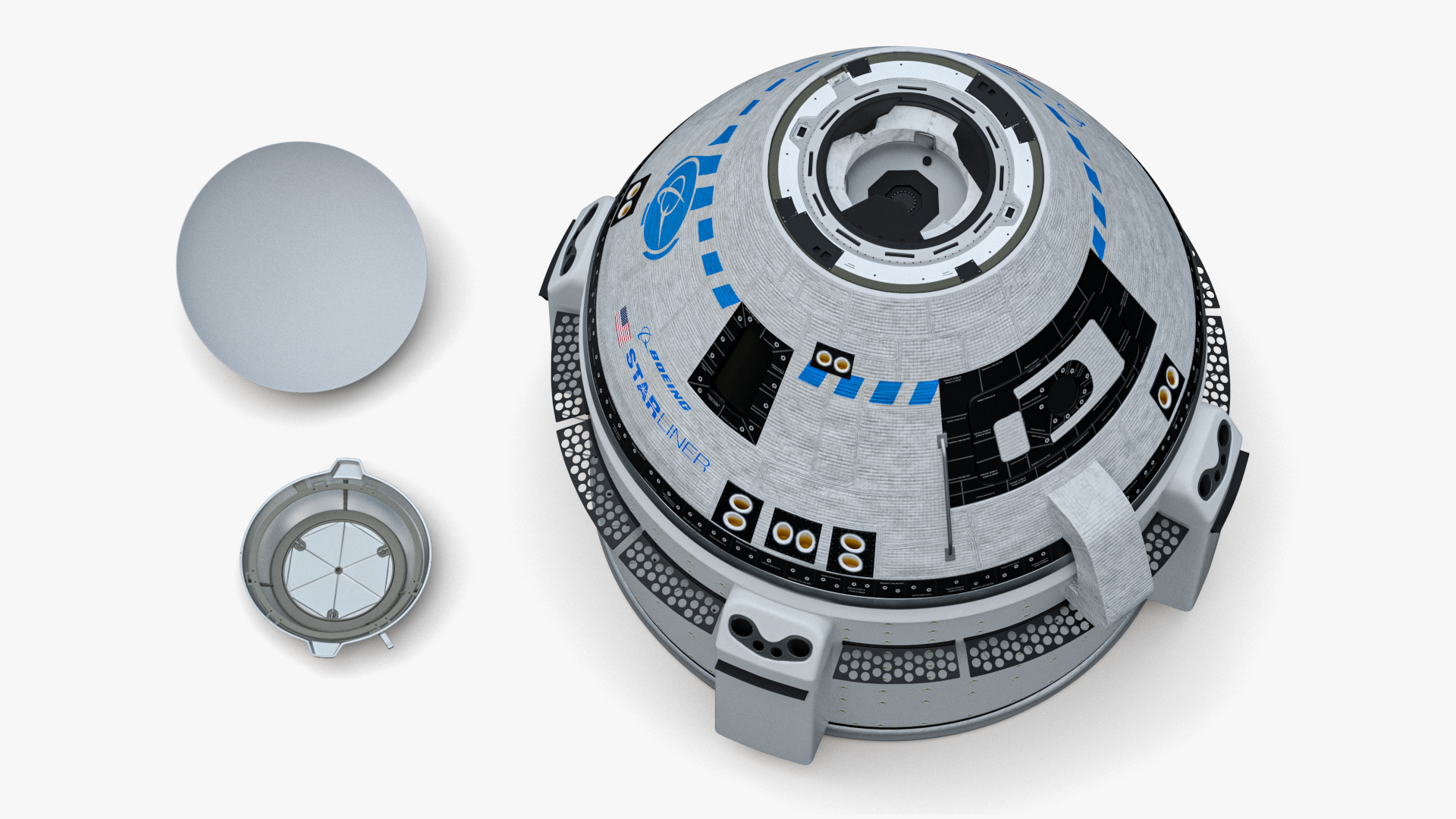 3D model Boeing Starliner Spacecraft with Open Airlock
