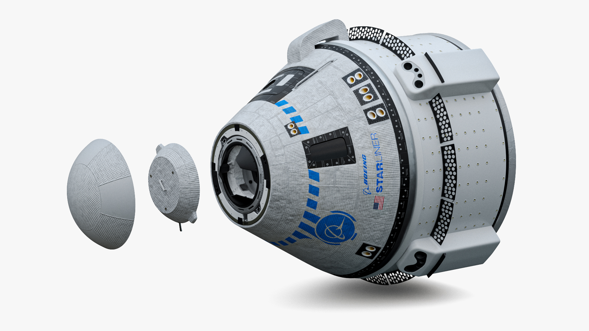 3D model Boeing Starliner Spacecraft with Open Airlock