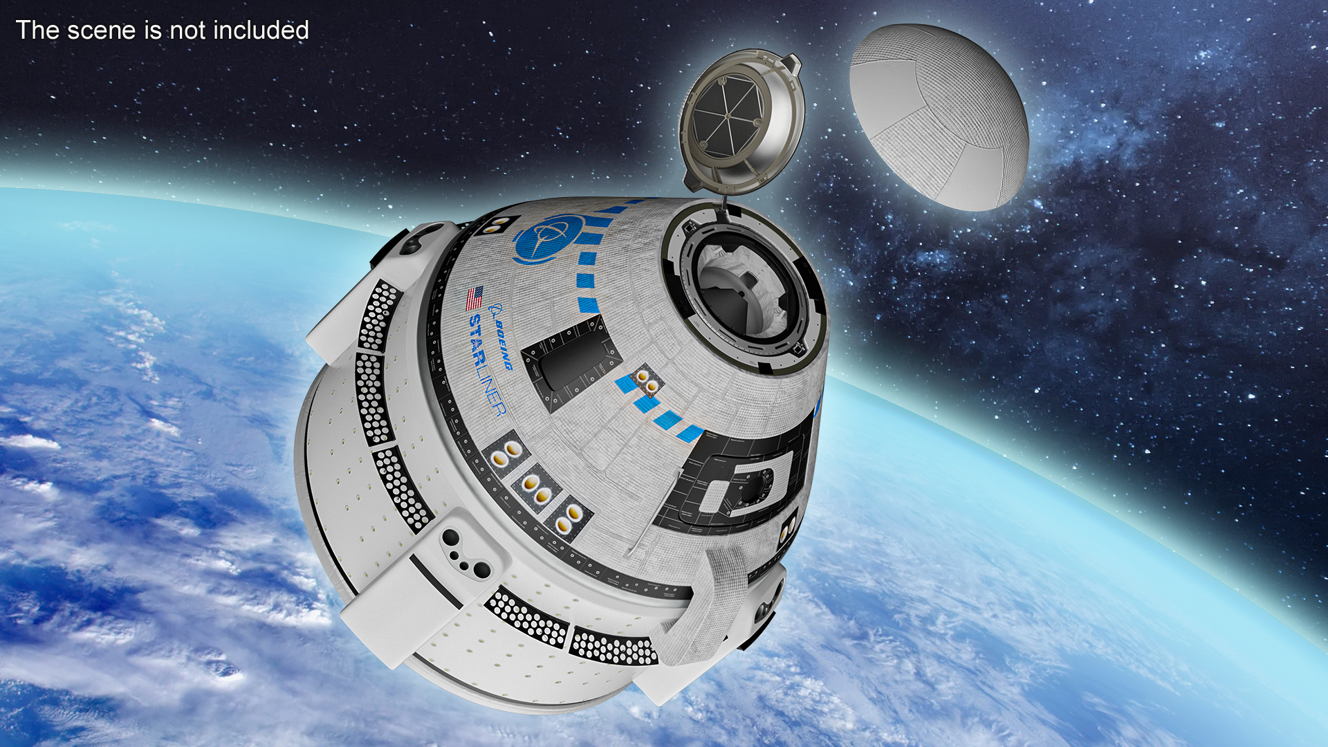 3D model Boeing Starliner Spacecraft with Open Airlock