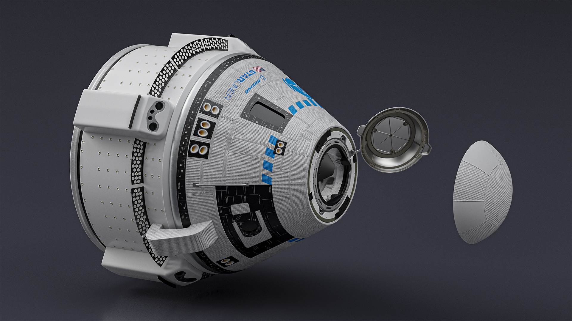 3D model Boeing Starliner Spacecraft with Open Airlock