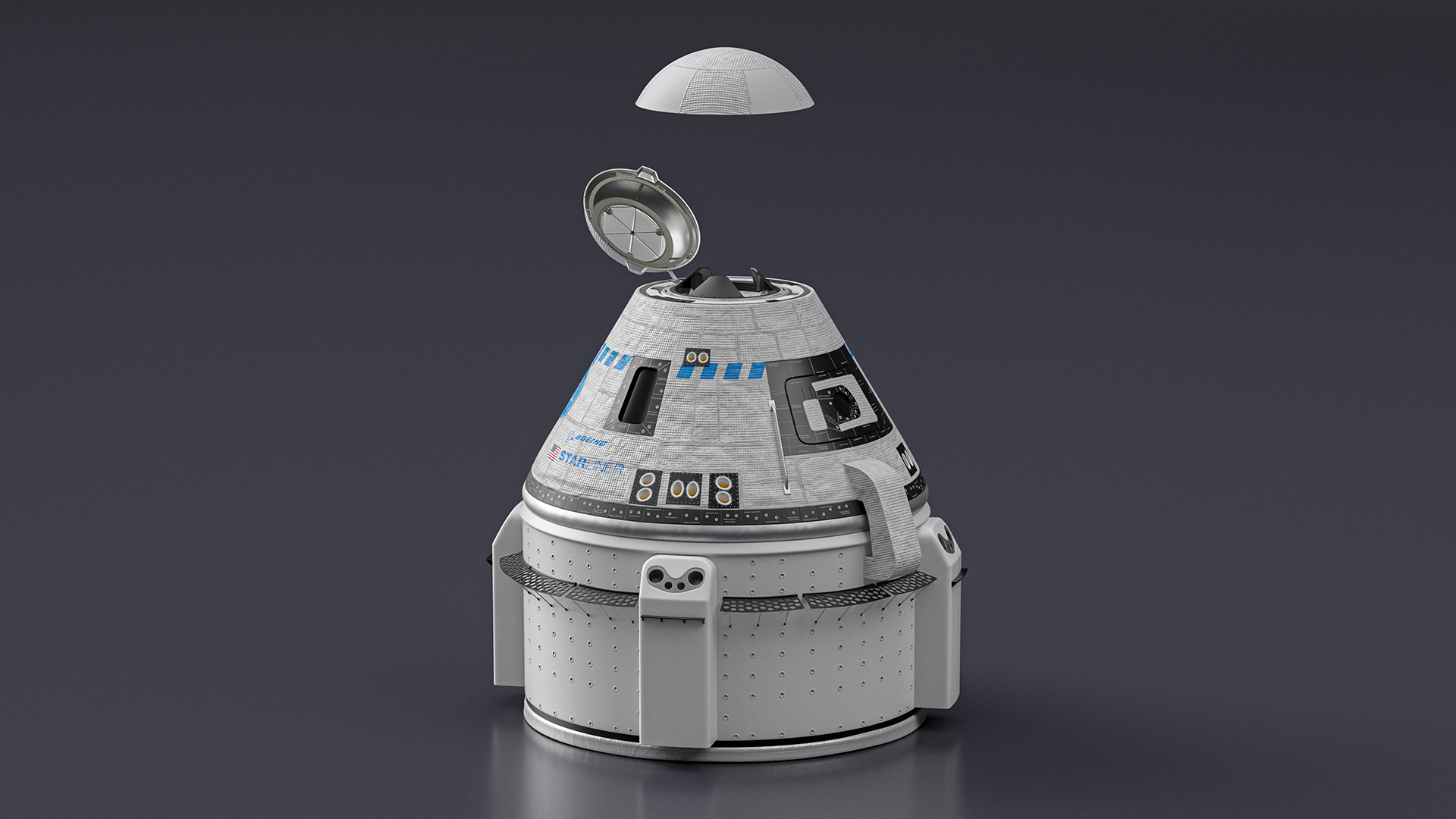 3D model Boeing Starliner Spacecraft with Open Airlock