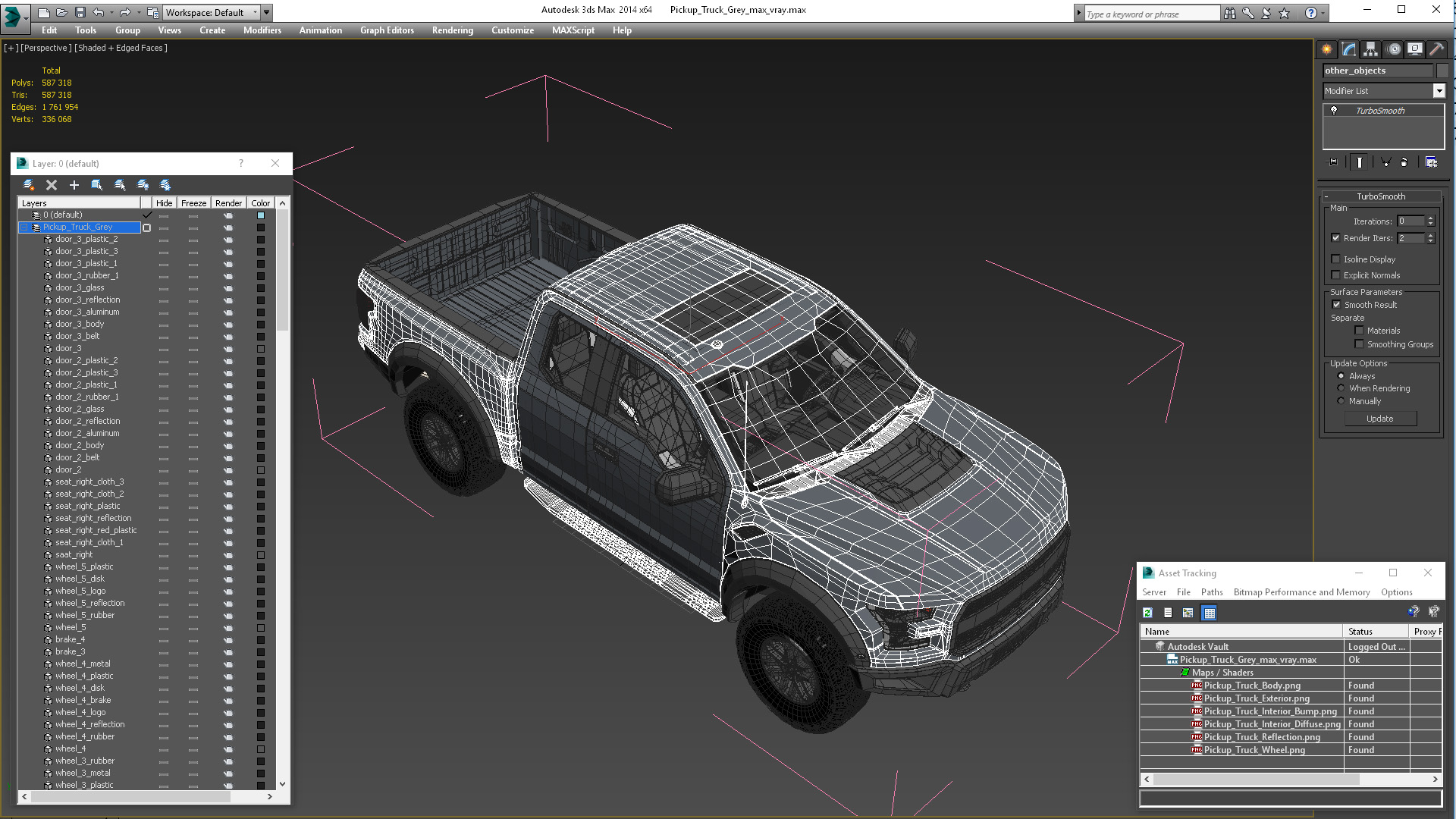 Pickup Truck Grey 3D