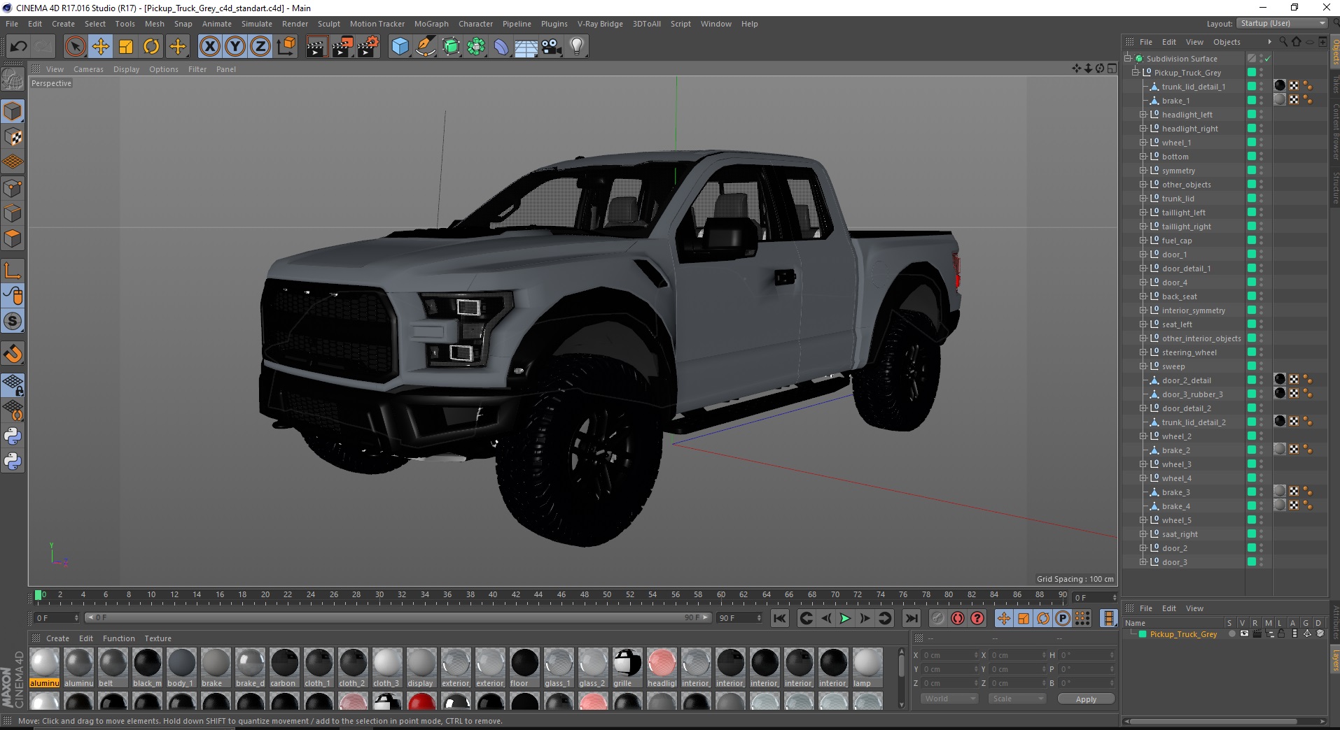 Pickup Truck Grey 3D