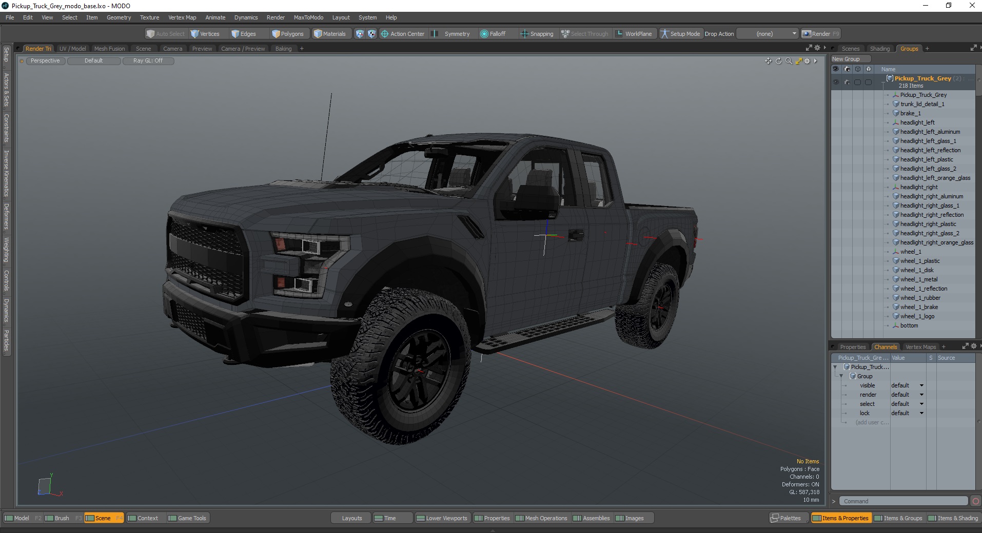 Pickup Truck Grey 3D