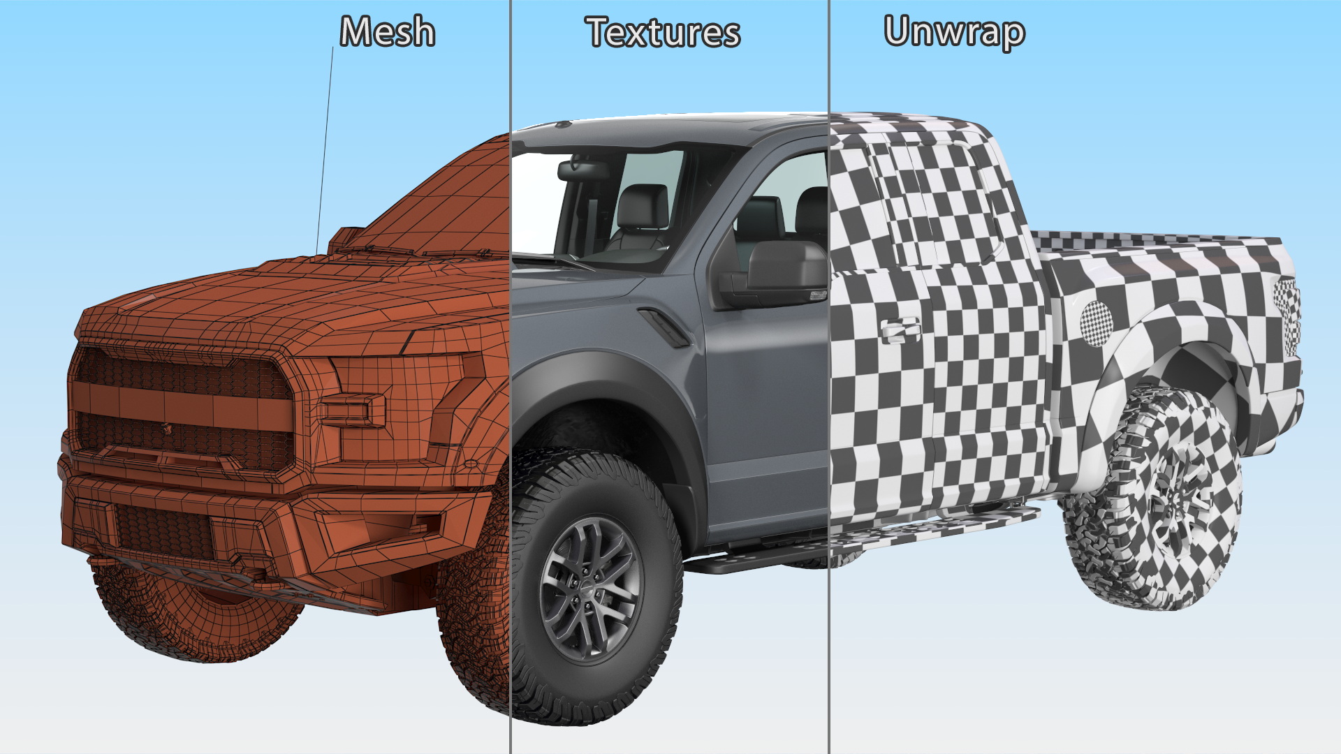 Pickup Truck Grey 3D