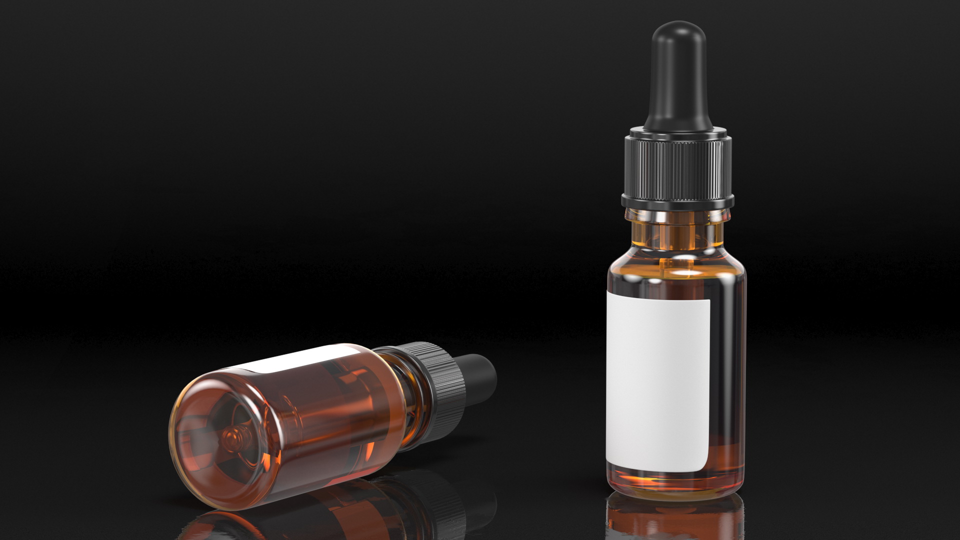 3D Amber Glass Dropper Bottle 20ml