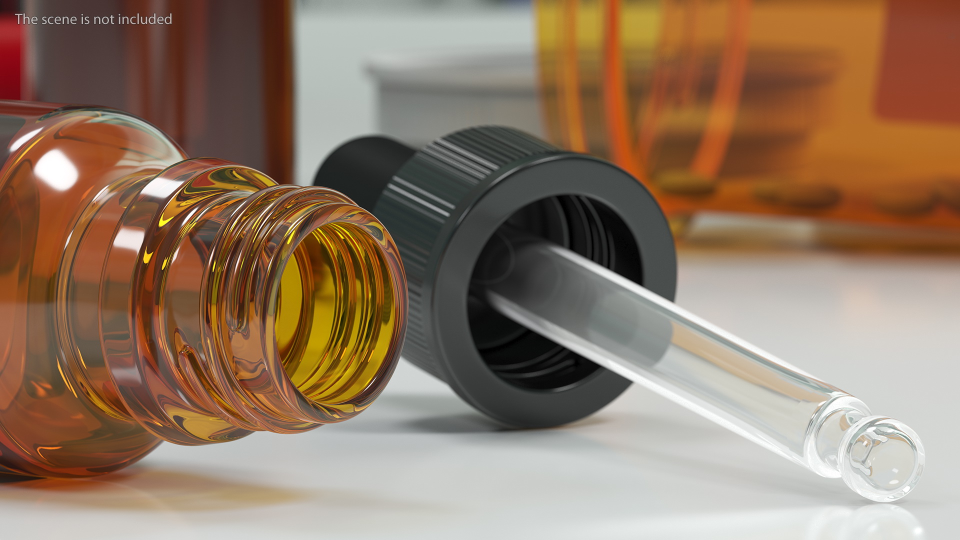 3D Amber Glass Dropper Bottle 20ml
