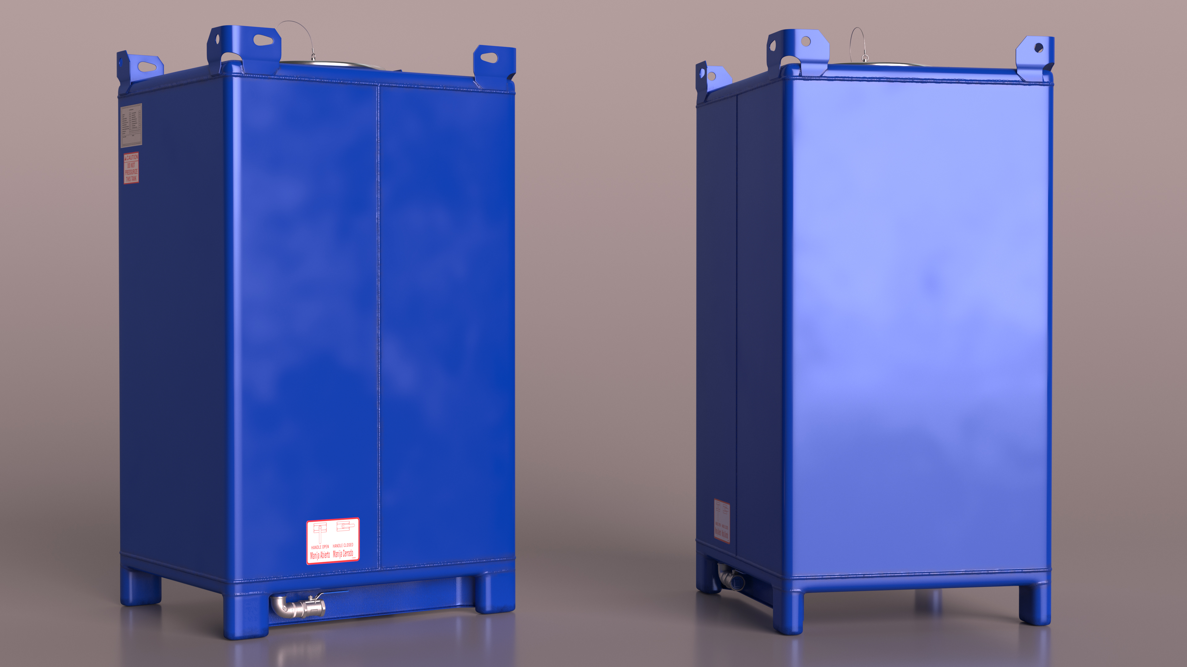 3D Stainless Steel IBC Container Blue 550gal