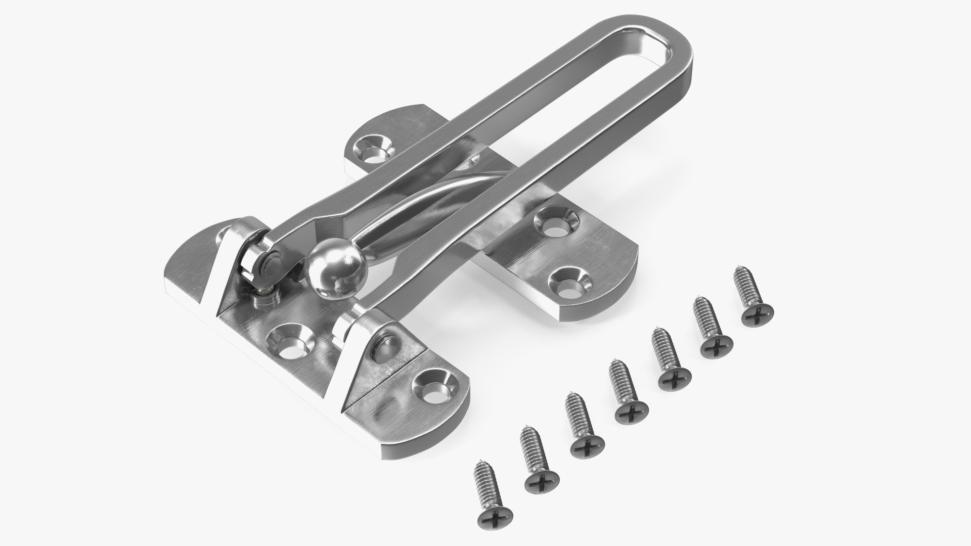 Security Door Latch Guard Silver 3D