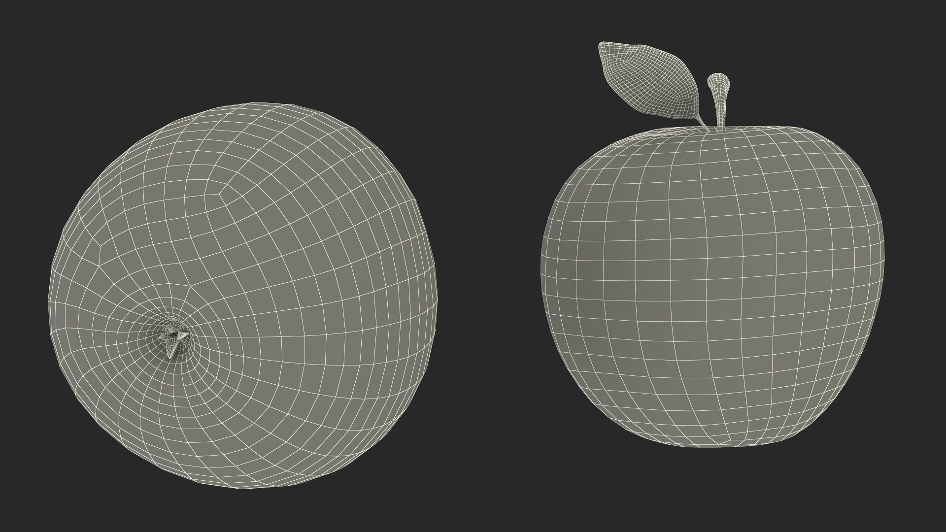 3D model Realistic Apple with Leaf