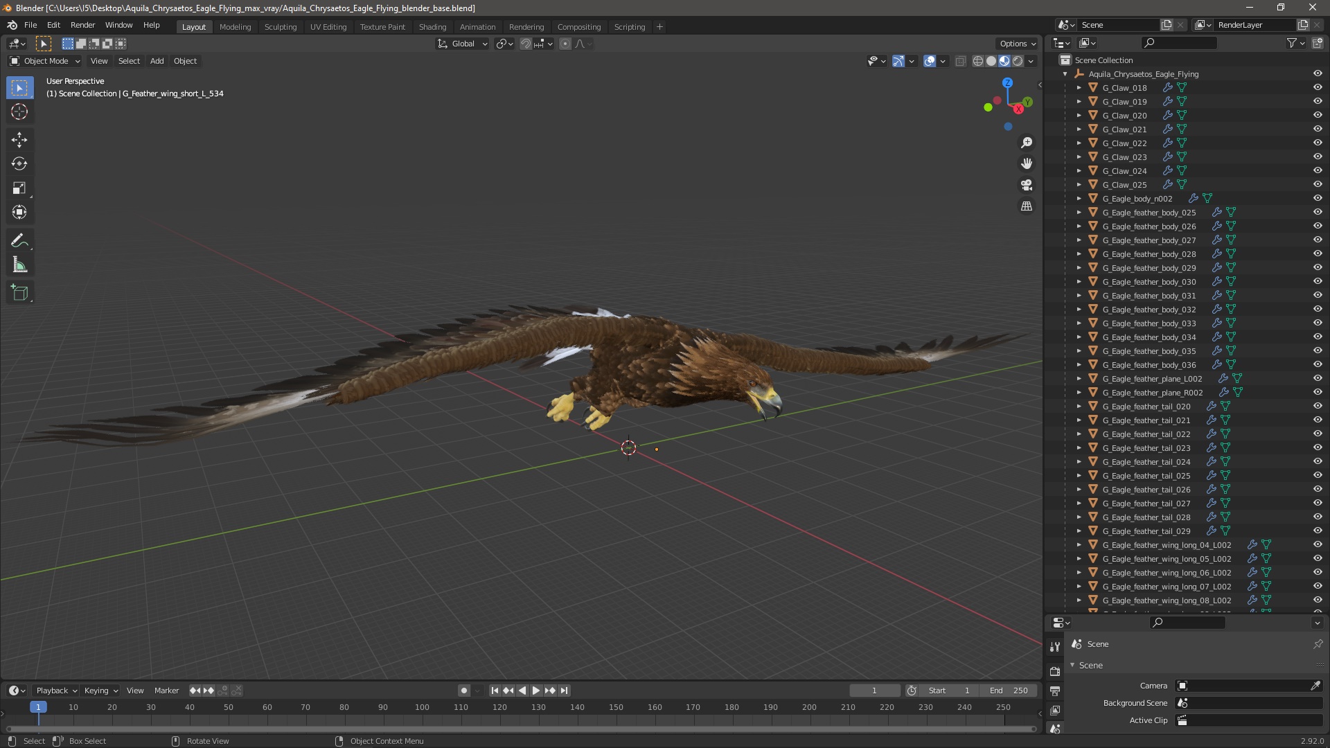 3D model Aquila Chrysaetos Eagle Flying