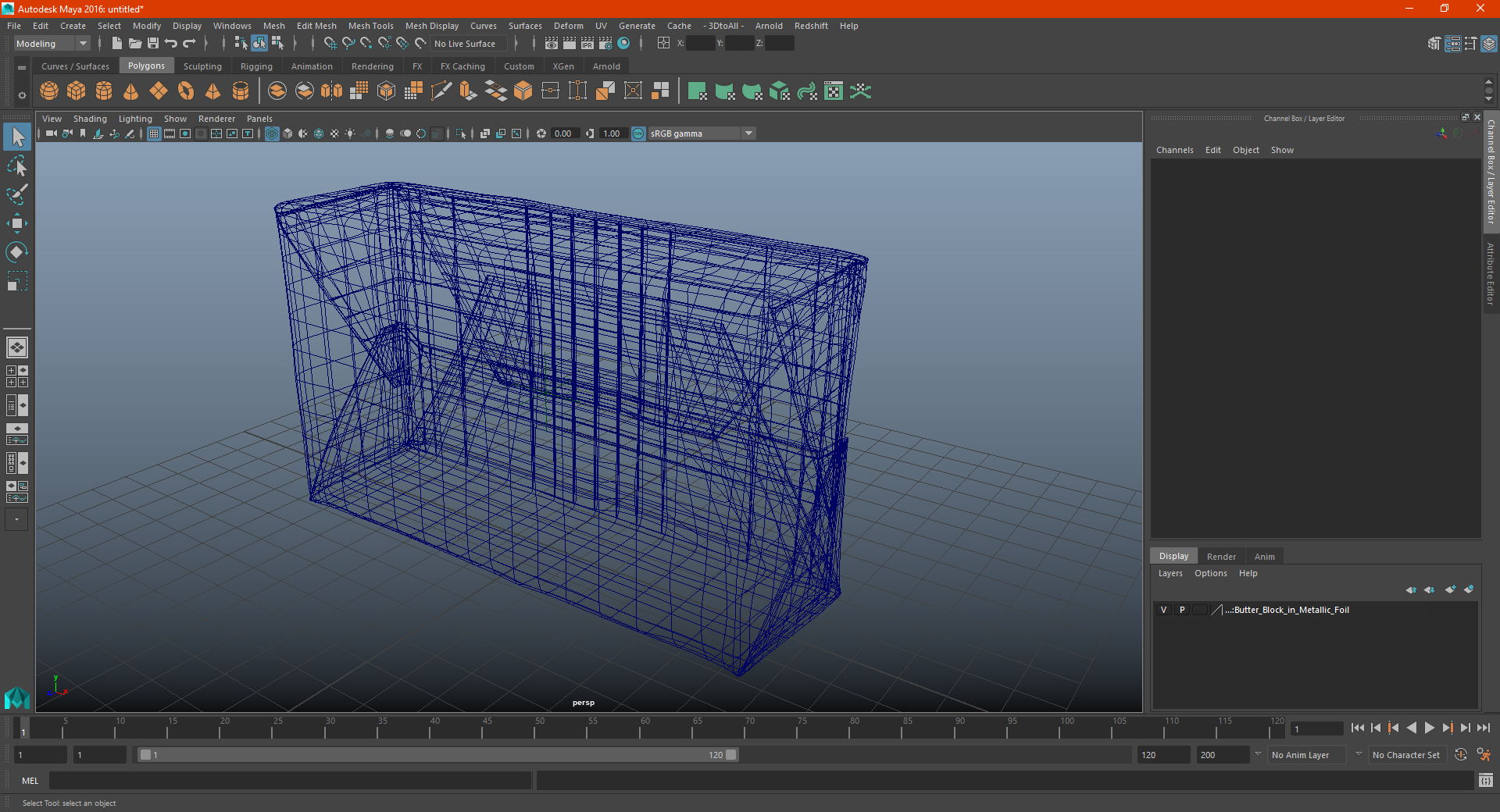 3D Stick of Wrapped Butter model