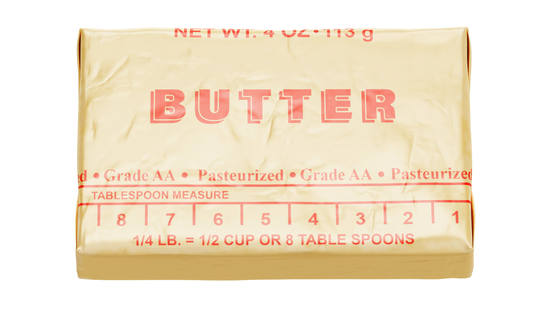 3D Stick of Wrapped Butter model